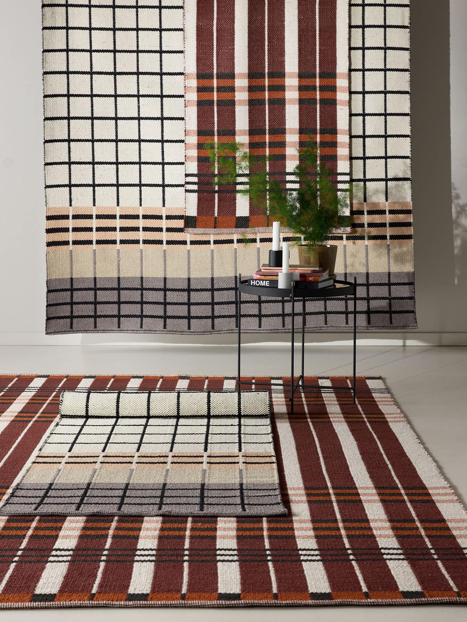 Tapis en 100% Coton en Marron avec une pile de 1- 5 mm de hauteur de benuta Pop
