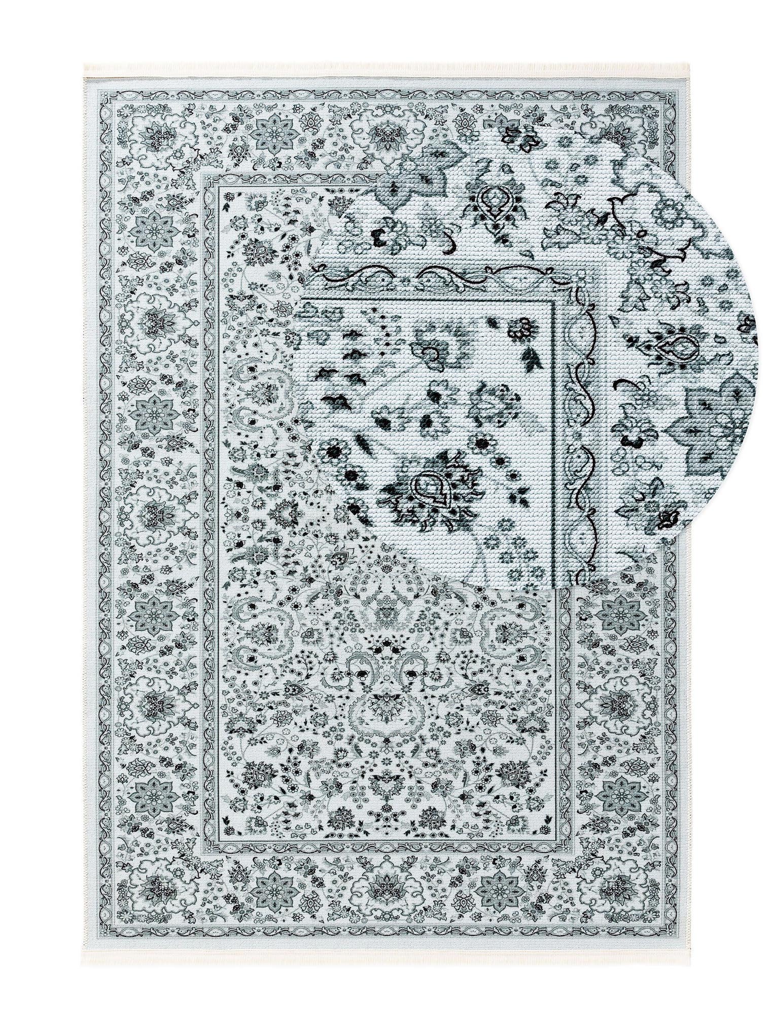 Teppich aus 70% Polyester, 30% Baumwolle in Türkis mit bis 5 mm hohem Flor von benuta Pop
