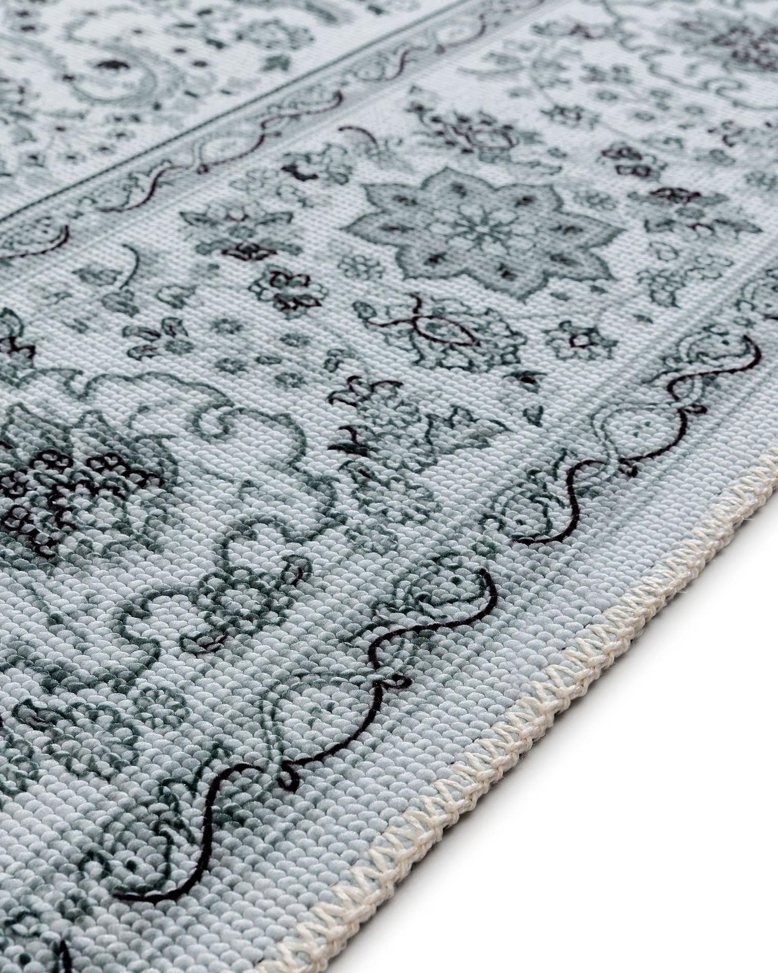 Teppich aus 70% Polyester, 30% Baumwolle in Türkis mit bis 5 mm hohem Flor von benuta Pop