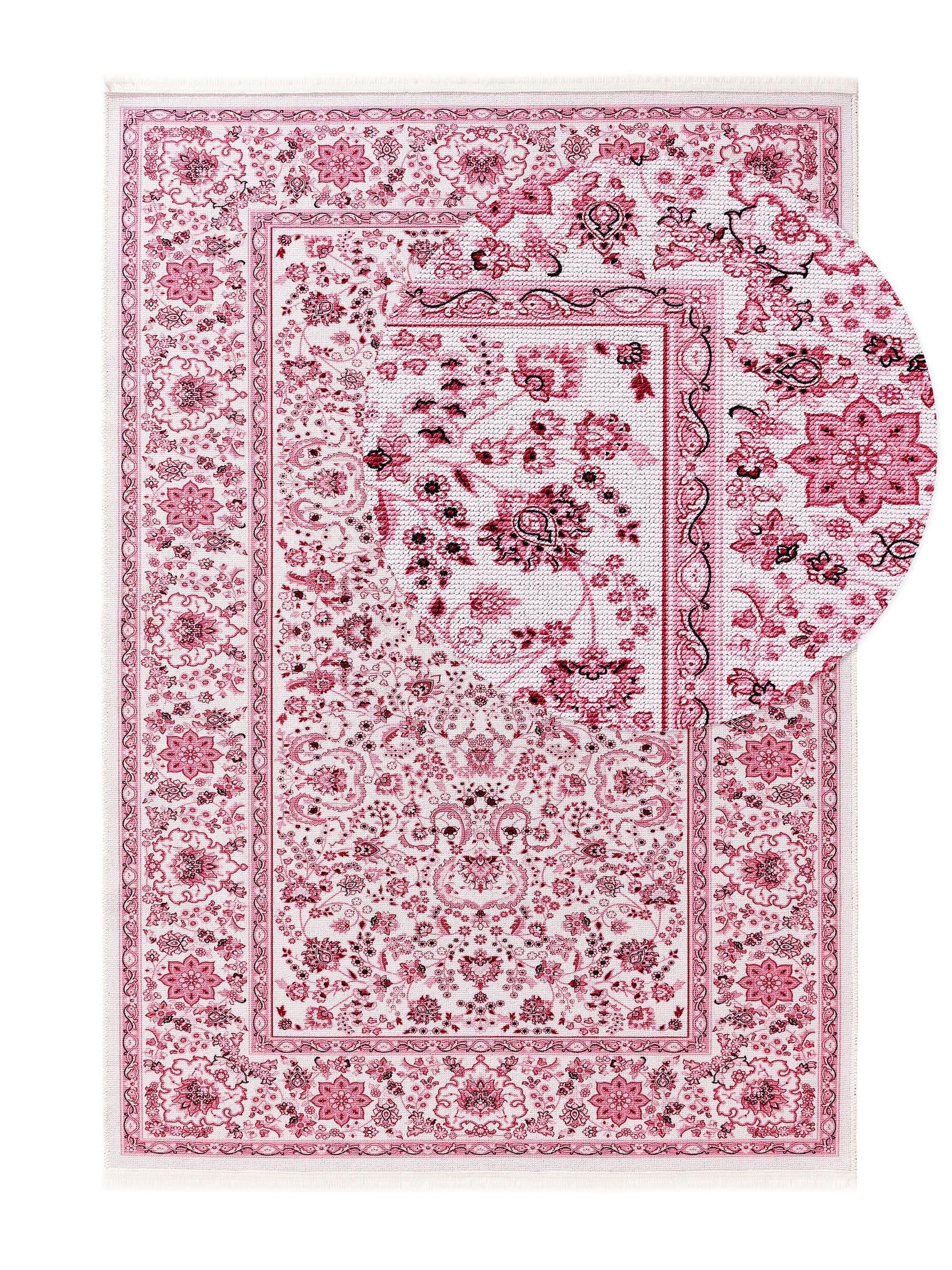Tappeto di 70% Poliestere, 30% Cotone in Rosa con pelo alto 1- 5 mm da benuta Pop
