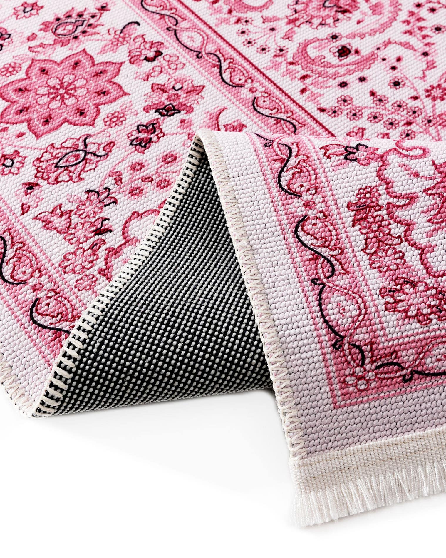 Tappeto di 70% Poliestere, 30% Cotone in Rosa con pelo alto 1- 5 mm da benuta Pop
