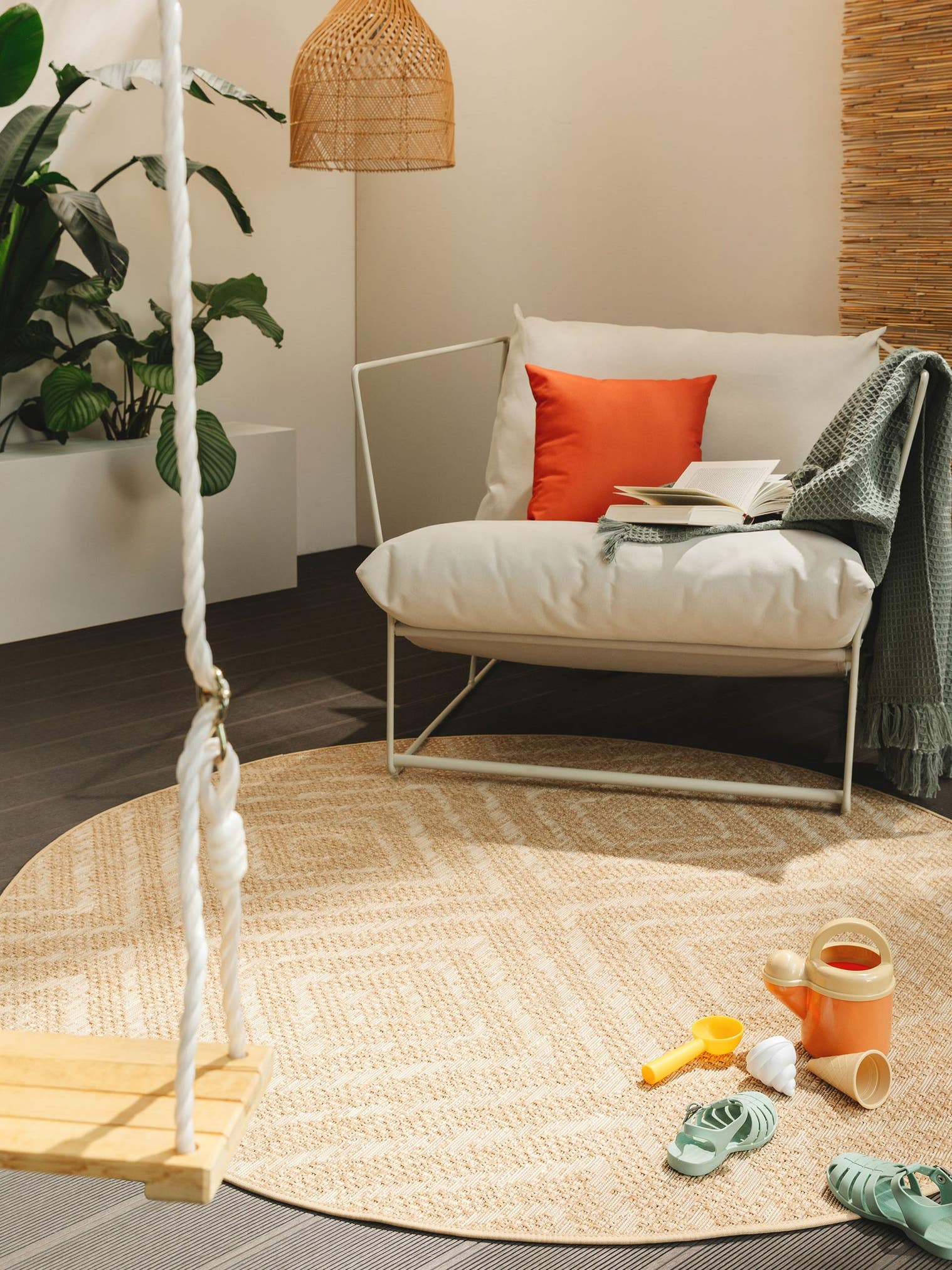 Tapis en 100% Polypropylène en Marron avec une pile de 1- 5 mm de hauteur de benuta Nest
