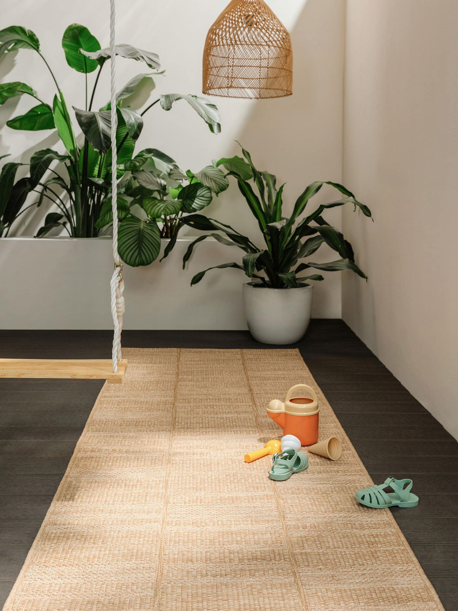 Tapis en 100% Polypropylène en Marron avec une pile de 1- 5 mm de hauteur de benuta Nest