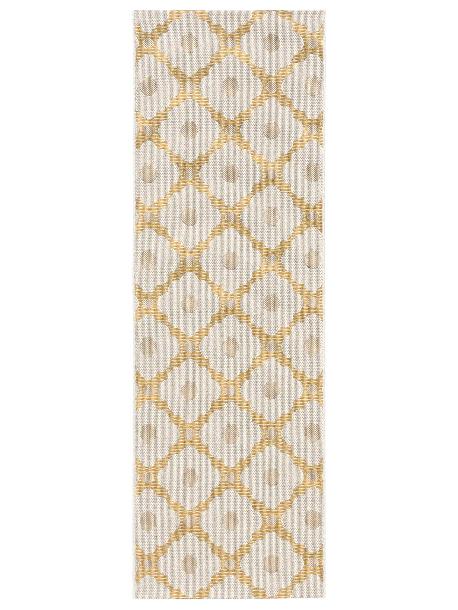 Teppich aus 100% Polyester (recyceltes PET) in Gelb mit bis 5 mm hohem Flor von benuta Nest