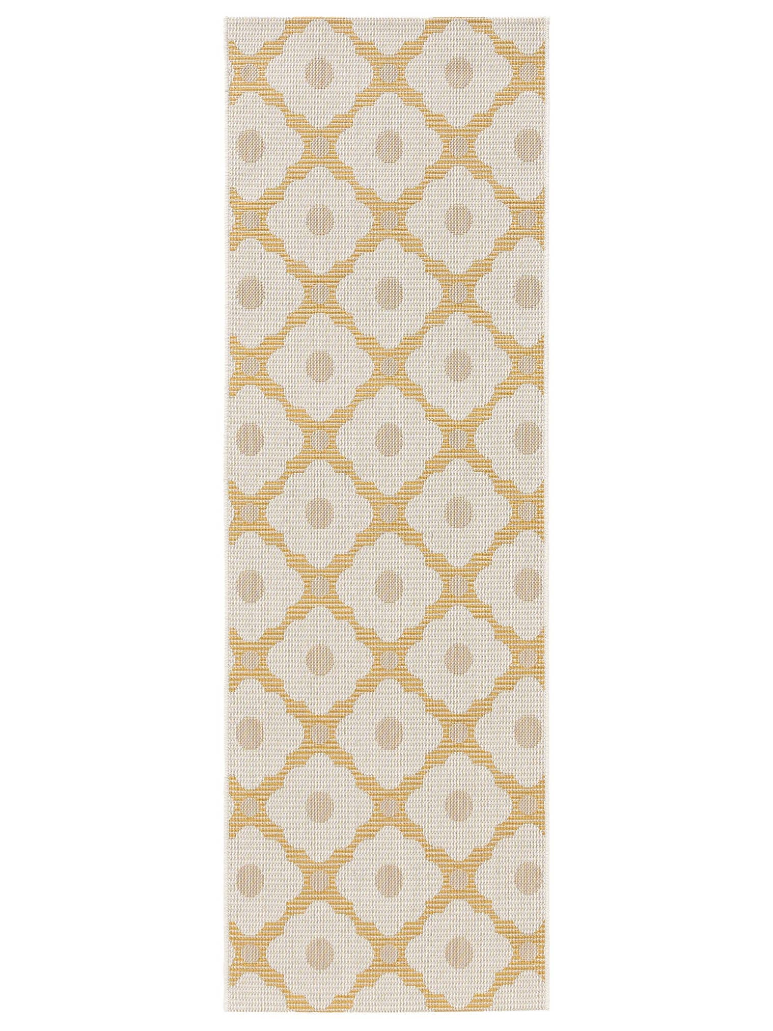 Teppich aus 100% Polyester (recyceltes PET) in Gelb mit bis 5 mm hohem Flor von benuta Nest