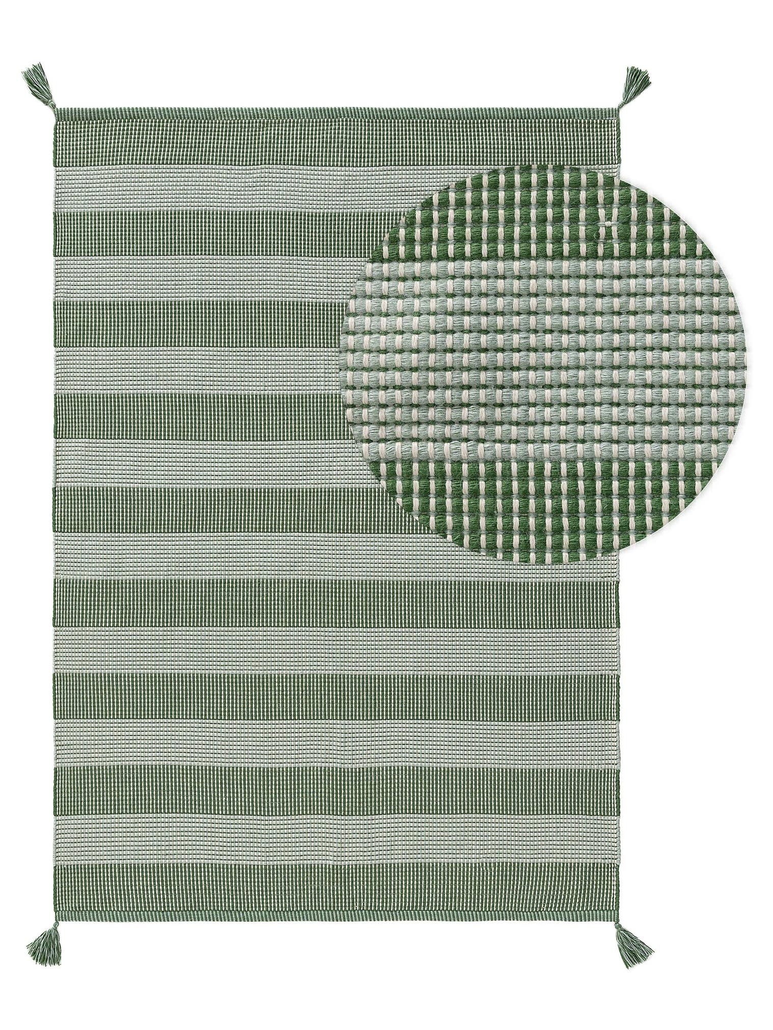 Rug made of 100% Polyester (recycled PET) in Green with a 1- 5 mm high pile by Lytte