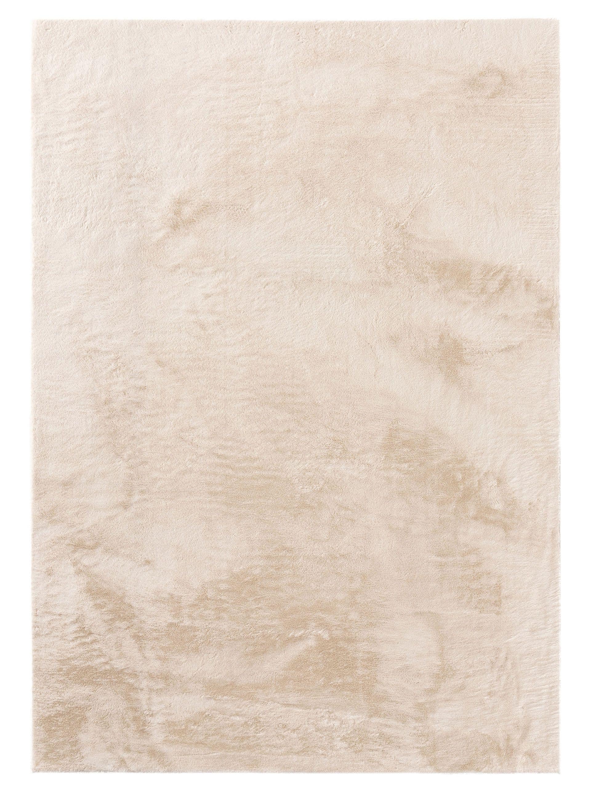 Matta av 100% Polyester i Beige med 11 - 20 mm hög lugg från benuta Basic