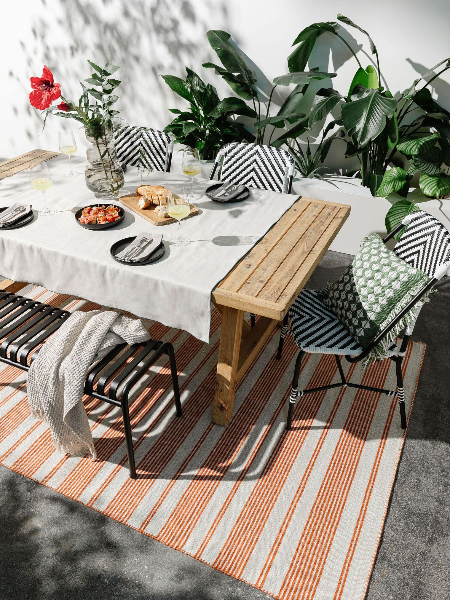 Tappeto di 100% poliestere (riciclaggio PET) in Arancio con pelo alto 1- 5 mm da benuta Nest
