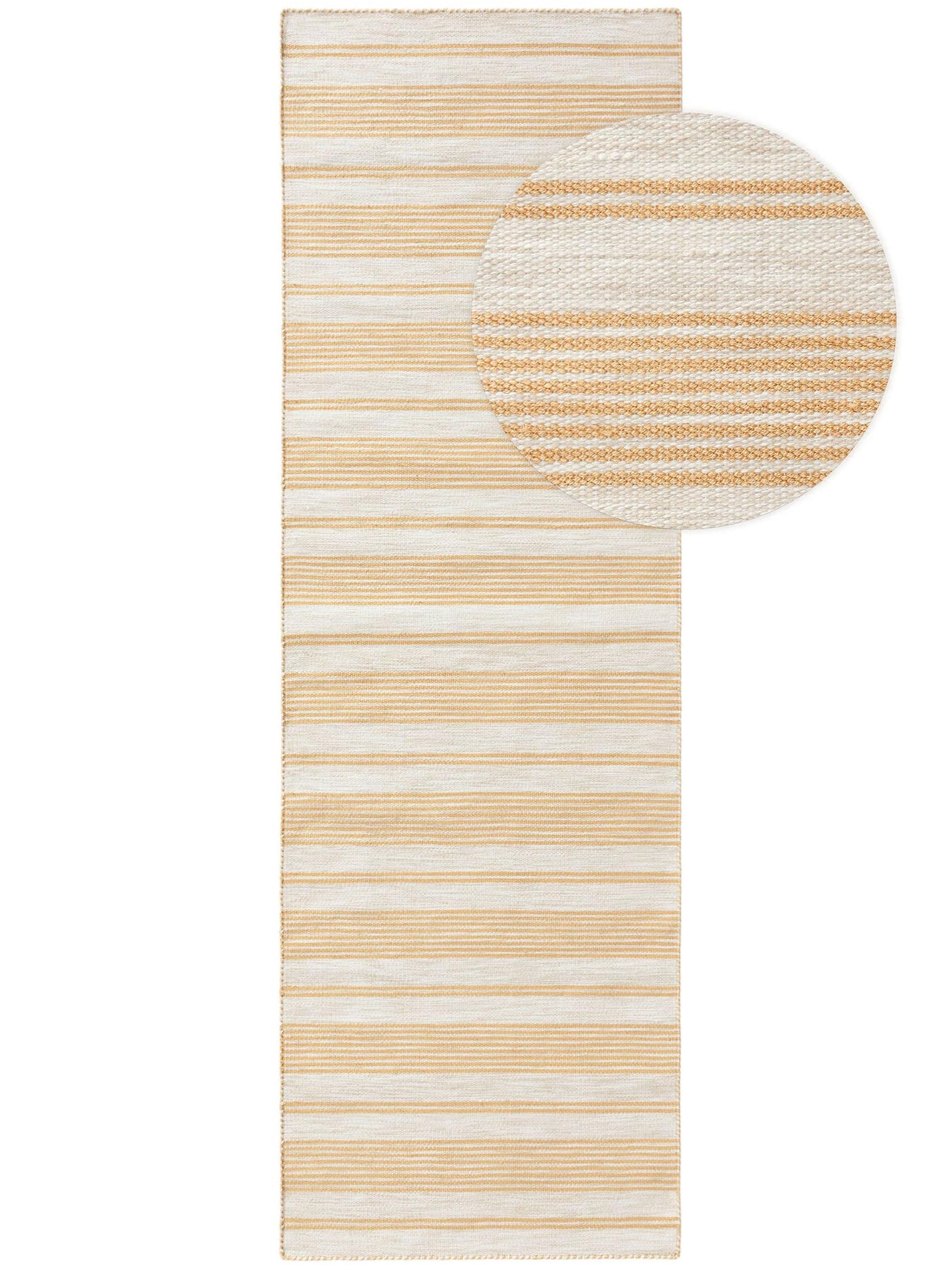 Rug made of 100% Polyester (recycled PET) in Yellow with a 1- 5 mm high pile by benuta Nest
