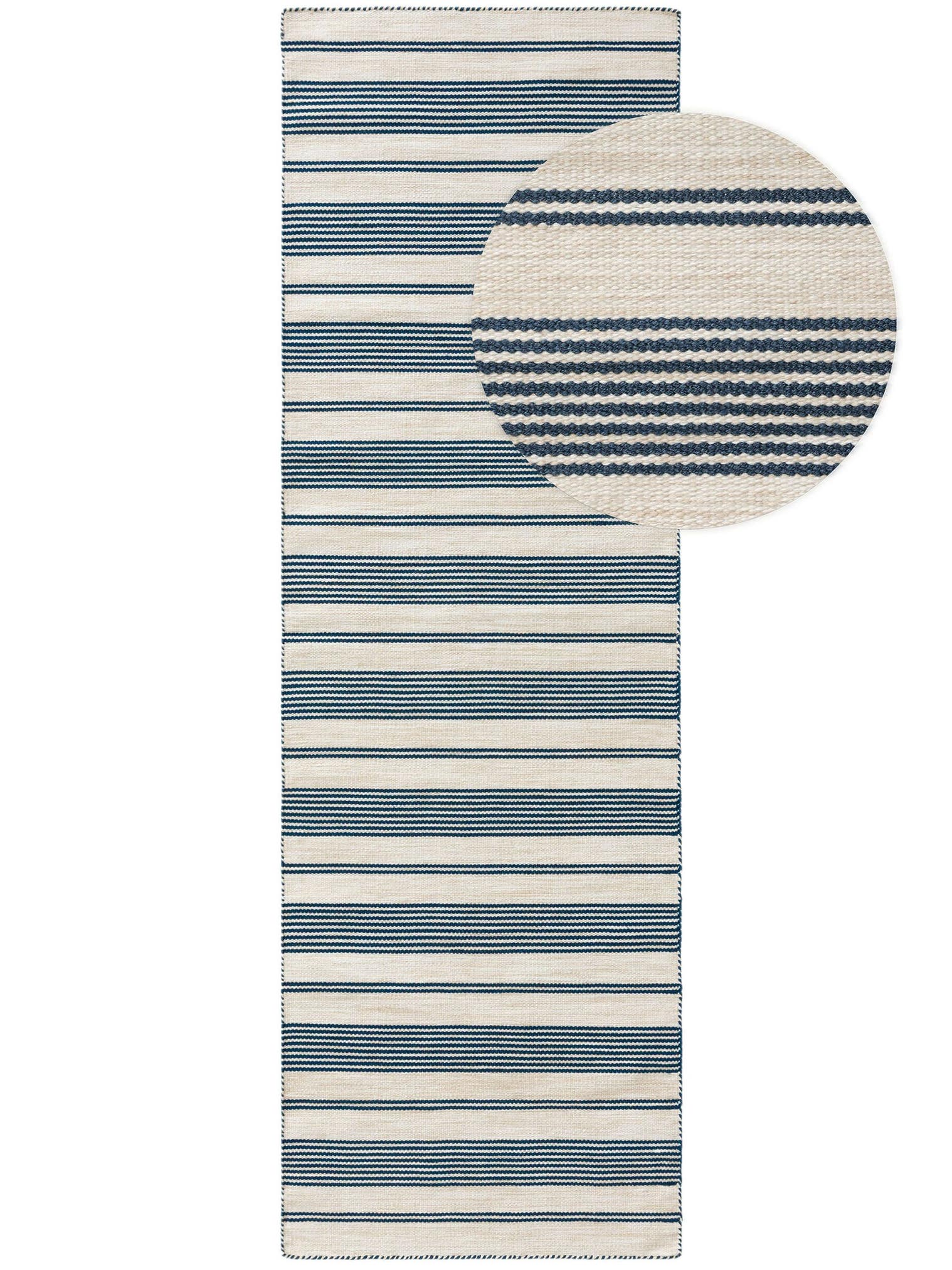 Rug made of 100% Polyester (recycled PET) in Blue with a 1- 5 mm high pile by benuta Nest