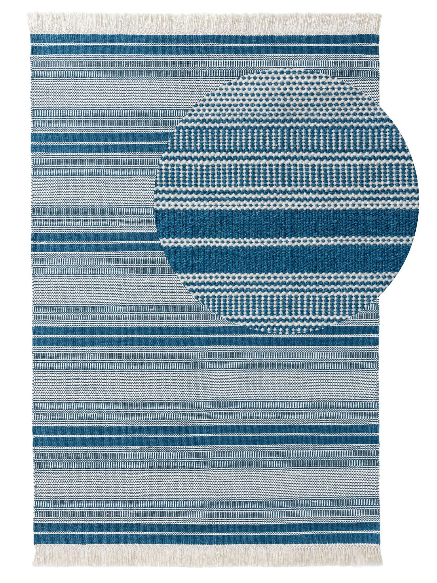 Rug made of 100% Polyester (recycled PET) in Turquoise with a 1- 5 mm high pile by benuta Nest