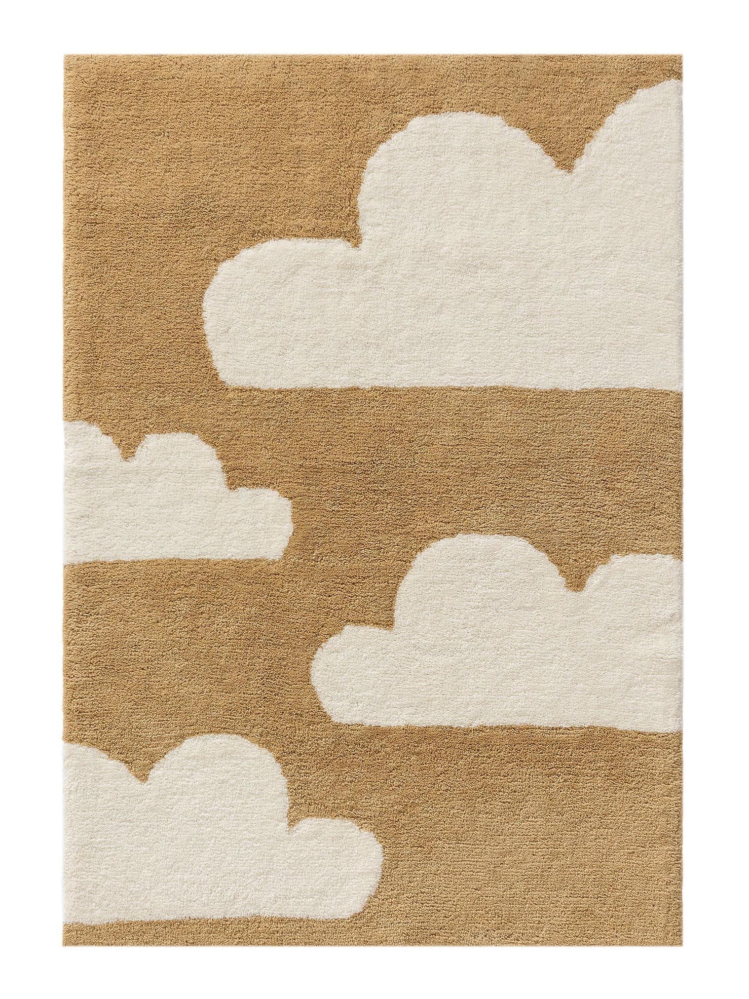 Teppich aus 100% Wolle (aus Neuseeland) in Beige mit 6 bis 10 mm hohem Flor von Lytte