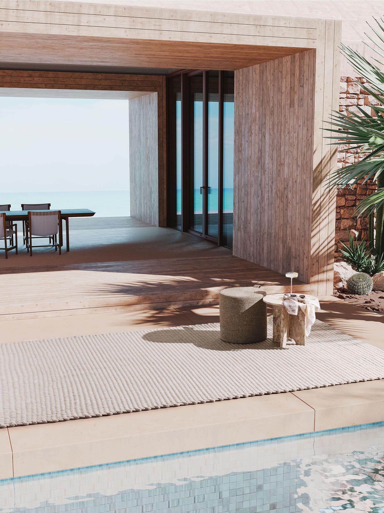 Rug made of 100% Polyester (recycled PET) in Grey with a 6 - 10 mm high pile by benuta Finest