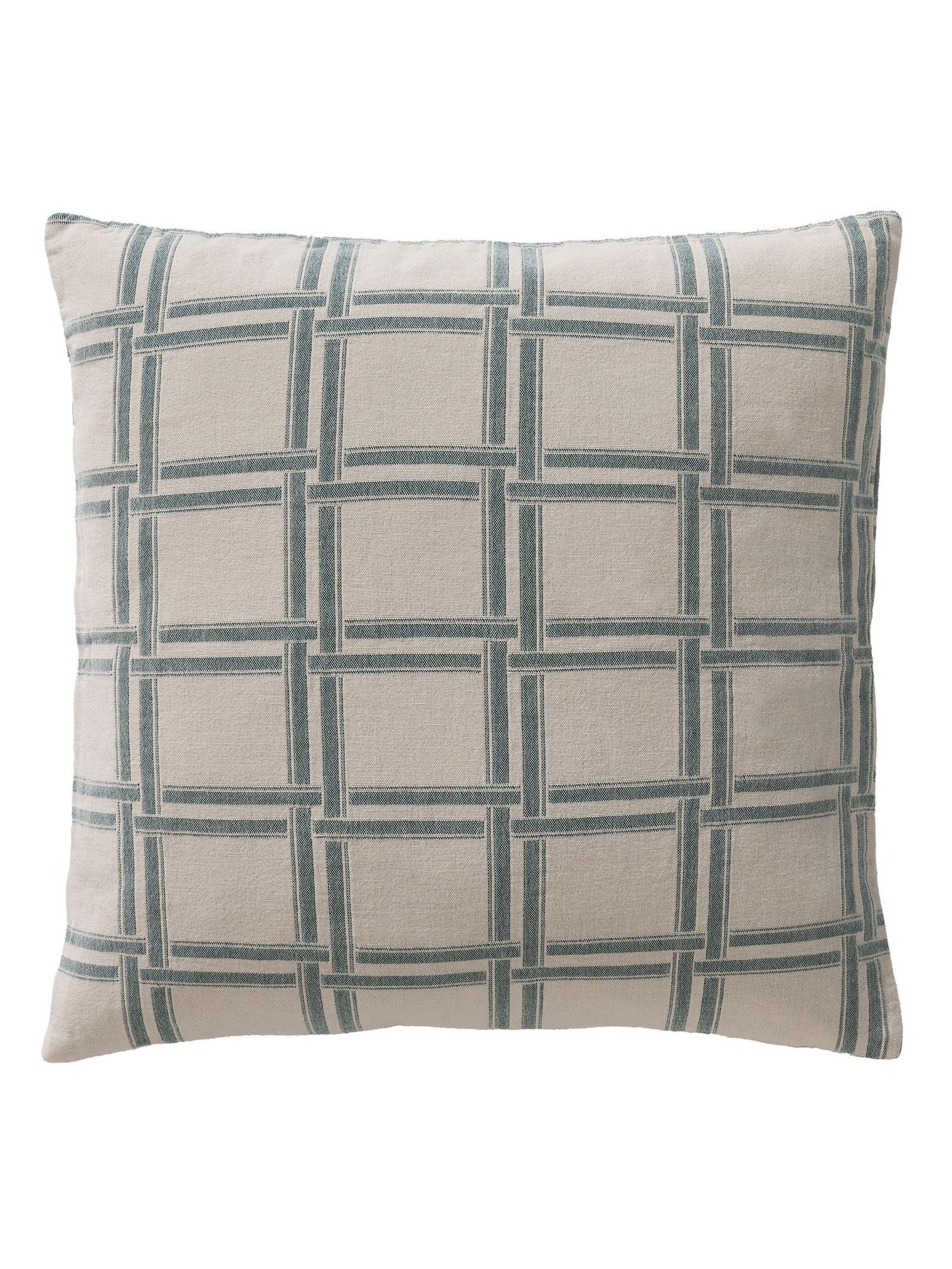 Kissenbezug Dario Cream/Grün im Design Geometrisch aus 100% Baumwolle von benuta Nest