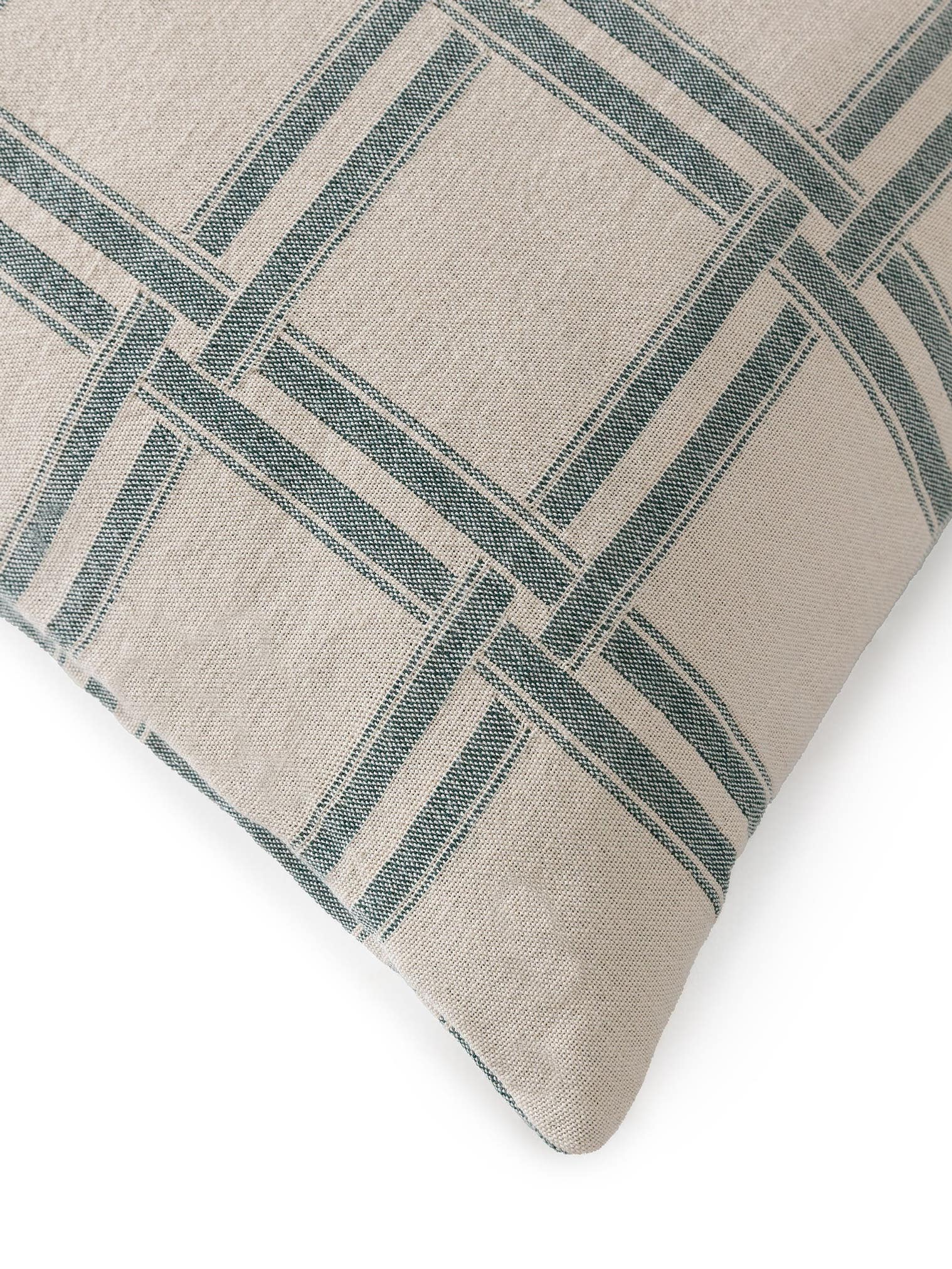 Kissenbezug Dario Cream/Grün im Design Geometrisch aus 100% Baumwolle von benuta Nest