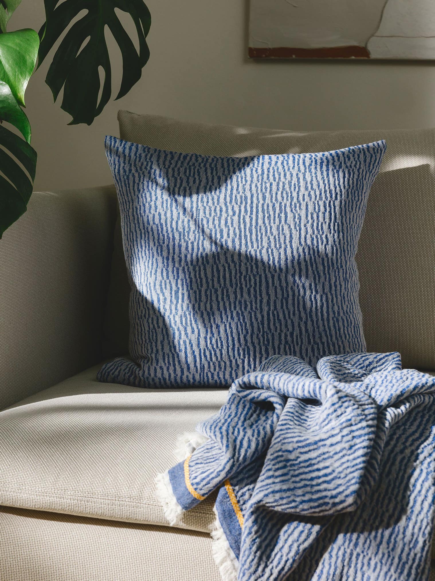 Örngott Joao Blå med Abstract-design i 100% Bomull från benuta Nest