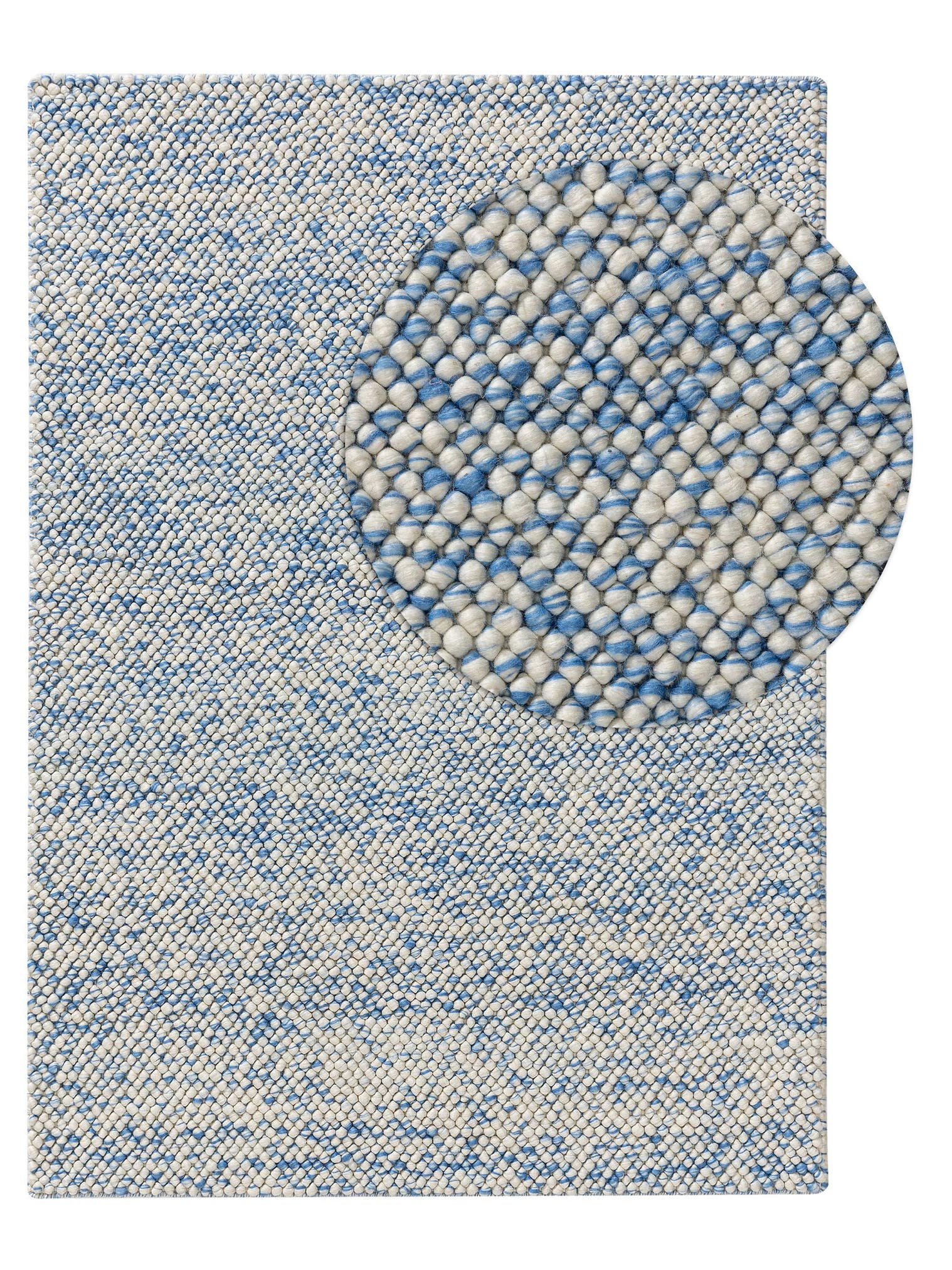 Rug made of 70% Wool, 30% Polyester in Blue with a 11 - 20 mm high pile by Lytte