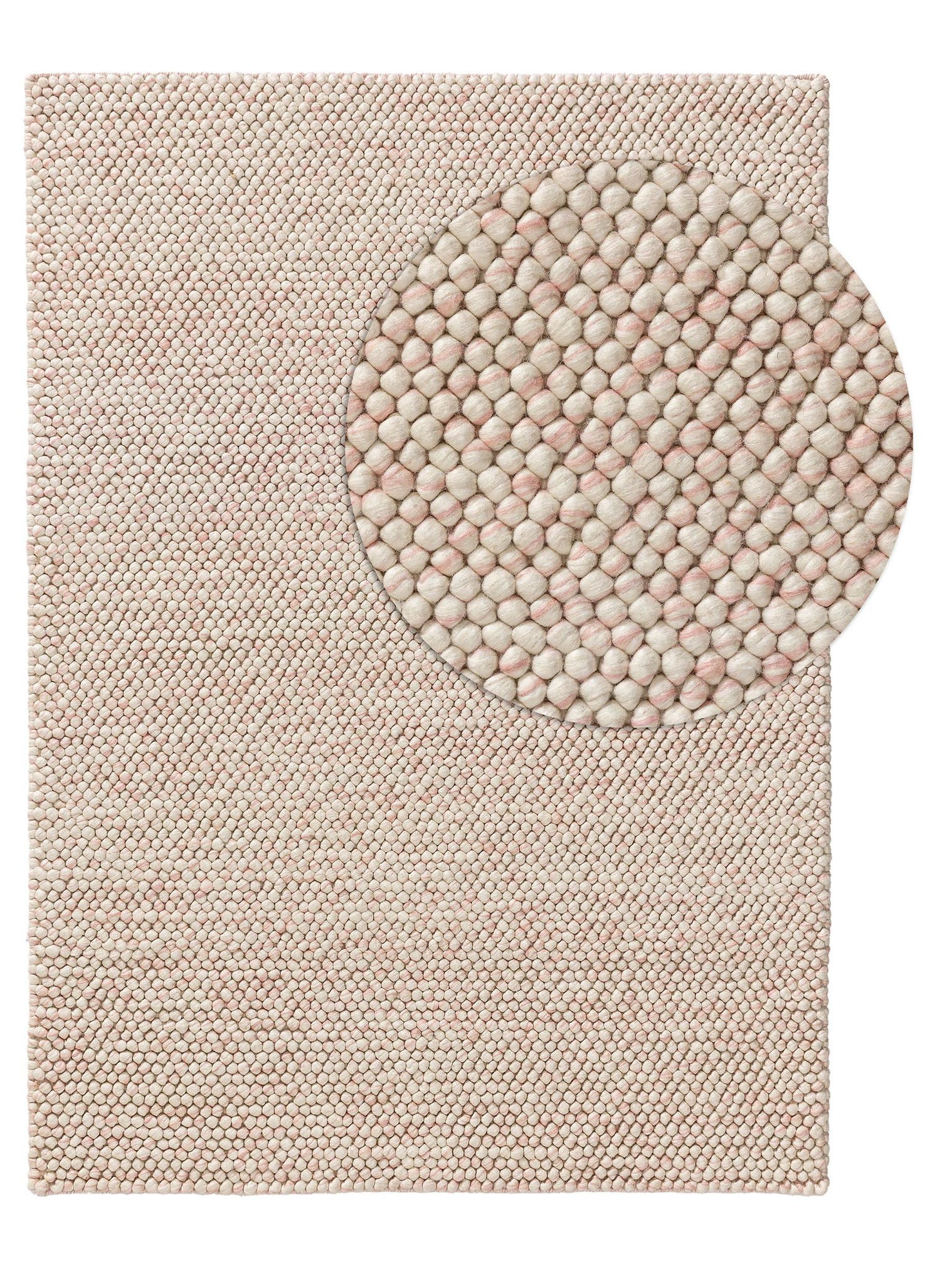 Rug made of 70% Wool, 30% Polyester in Pink with a 11 - 20 mm high pile by Lytte