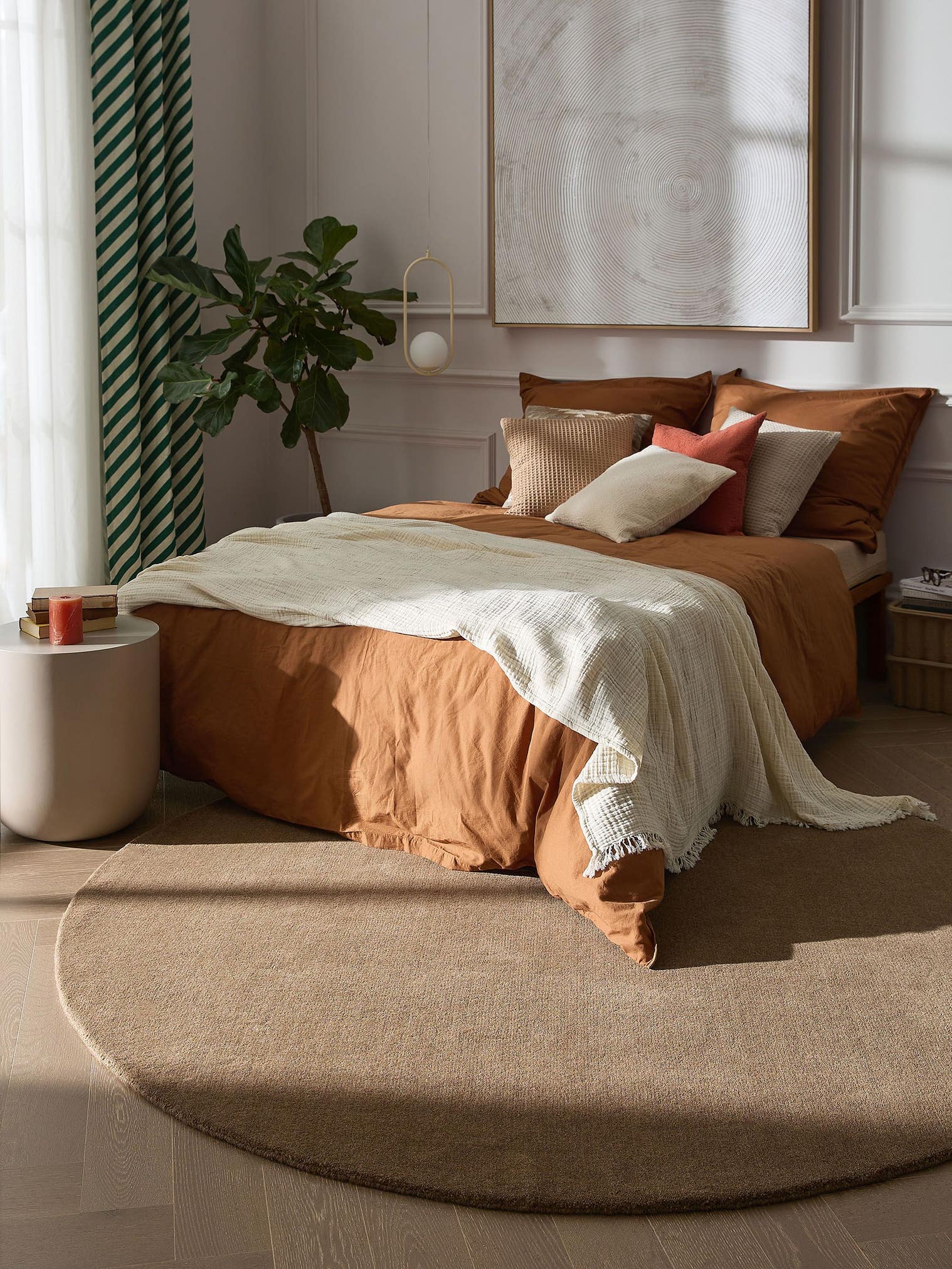Rug made of 100% Wool in Brown with a 11 - 20 mm high pile by benuta Pure