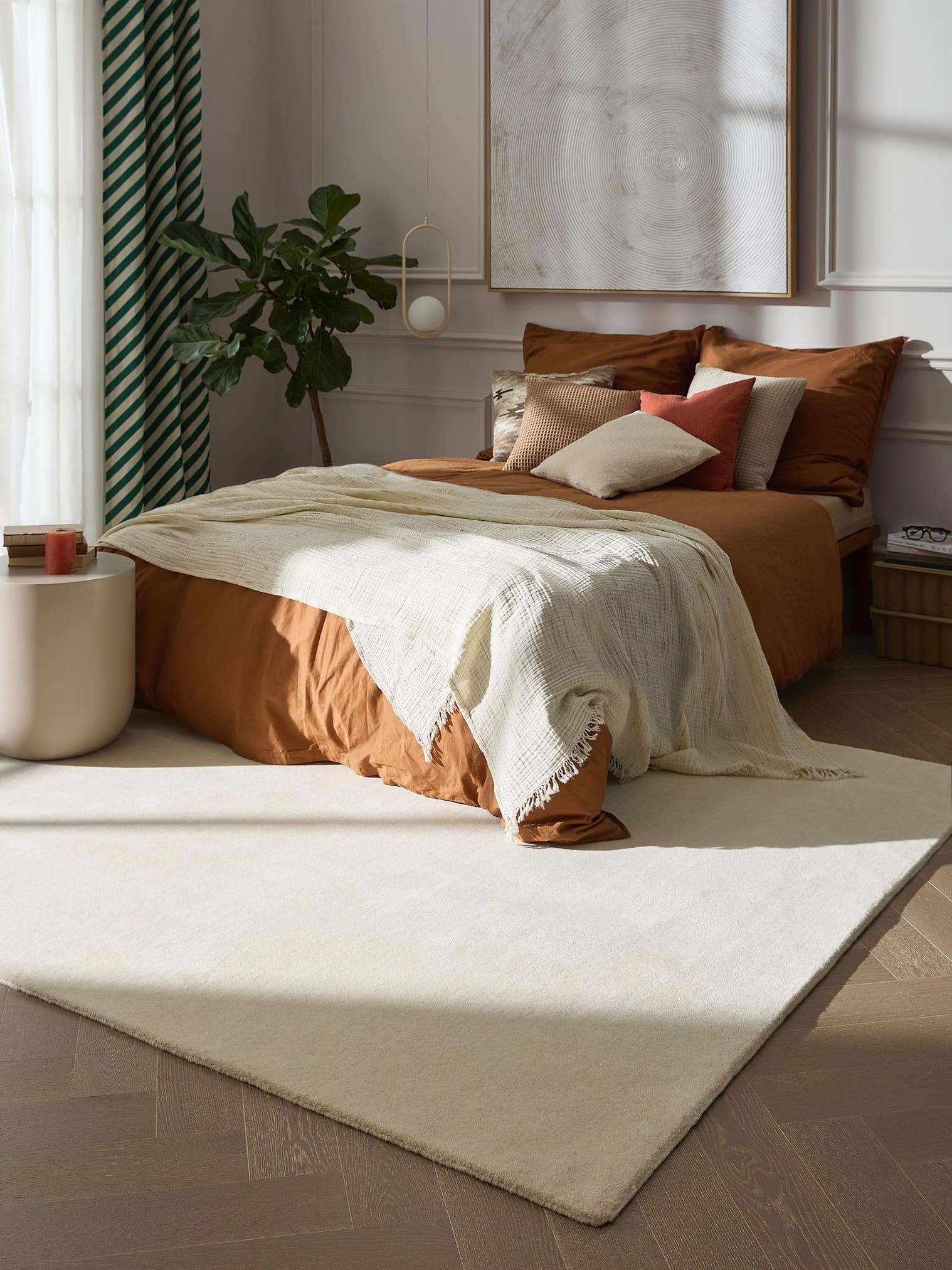 Rug made of 100% Wool in Beige with a 11 - 20 mm high pile by benuta Pure