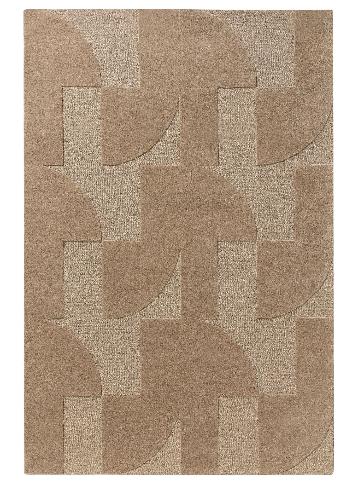 Teppich aus 100% Wolle in Beige mit bis 5 mm hohem Flor von benuta Pure