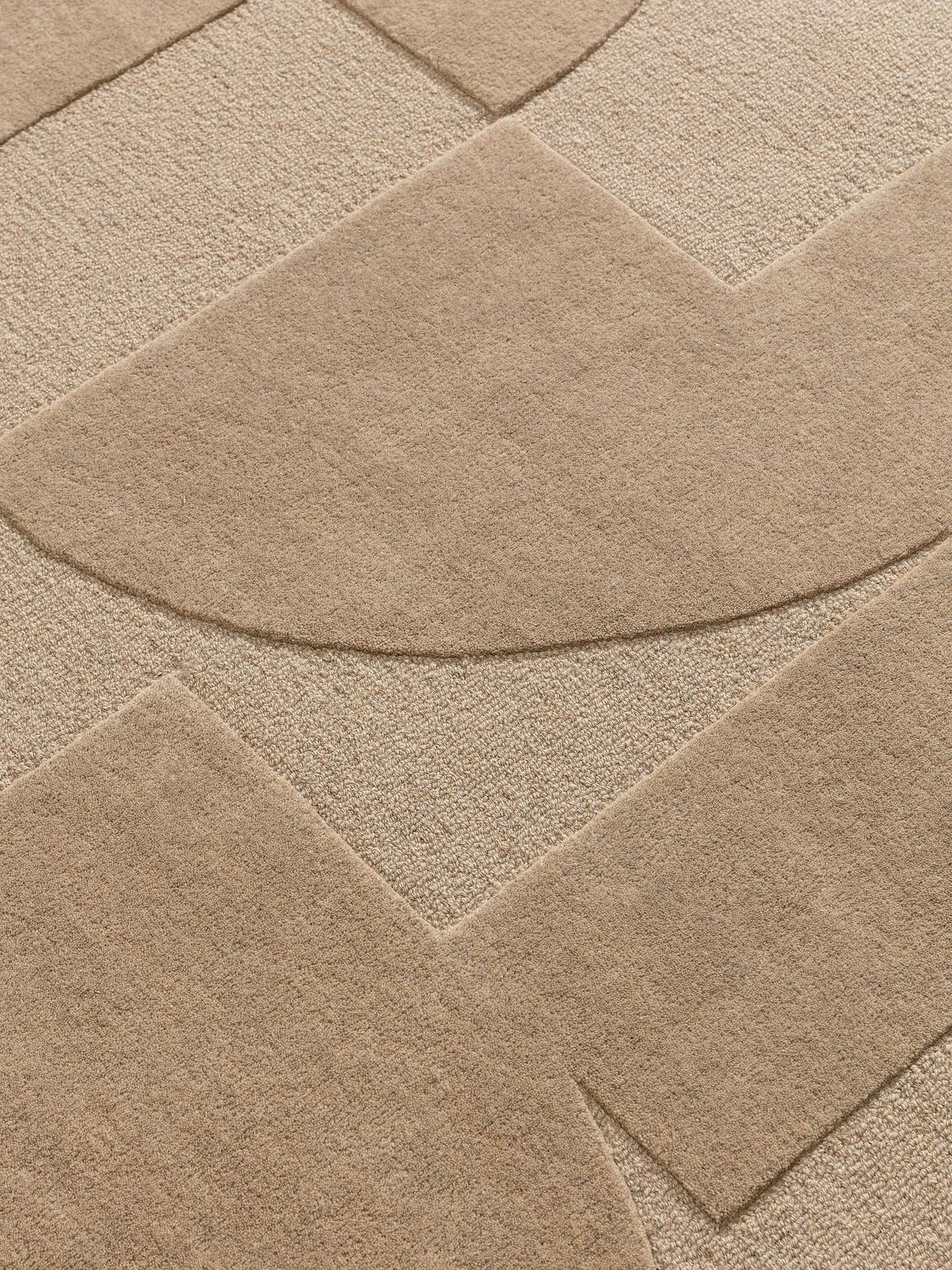 Teppich aus 100% Wolle in Beige mit bis 5 mm hohem Flor von benuta Pure