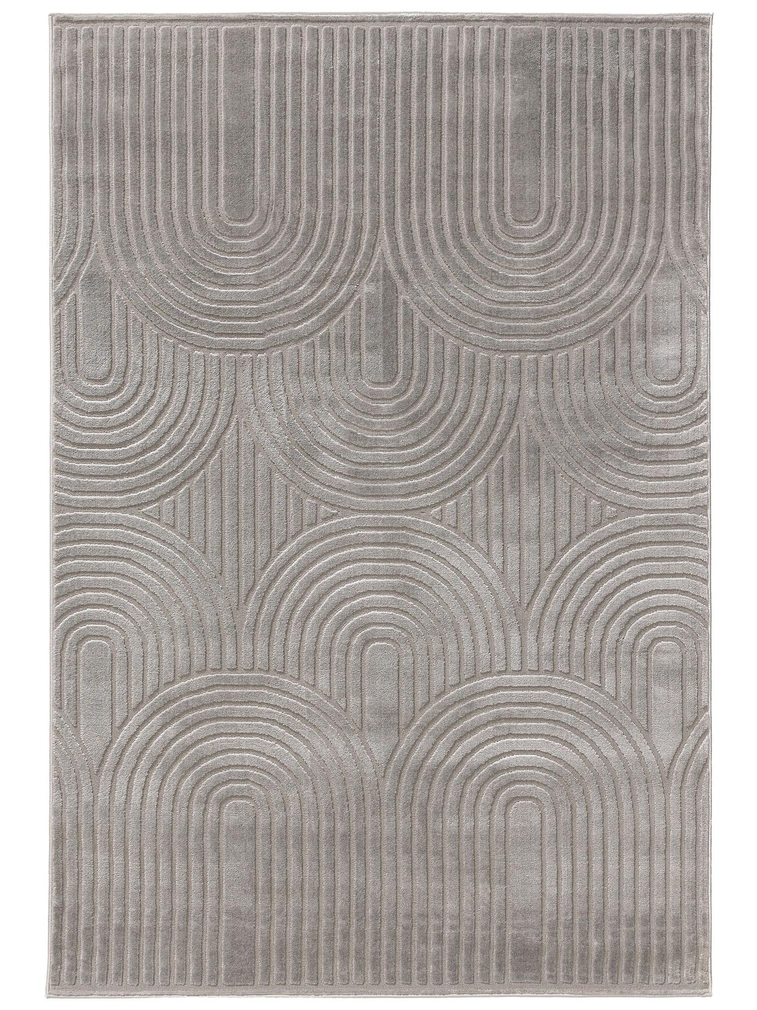Rug made of 60% Polyester, 40% Polypropylene in Grey with a 6 - 10 mm high pile by benuta Basic