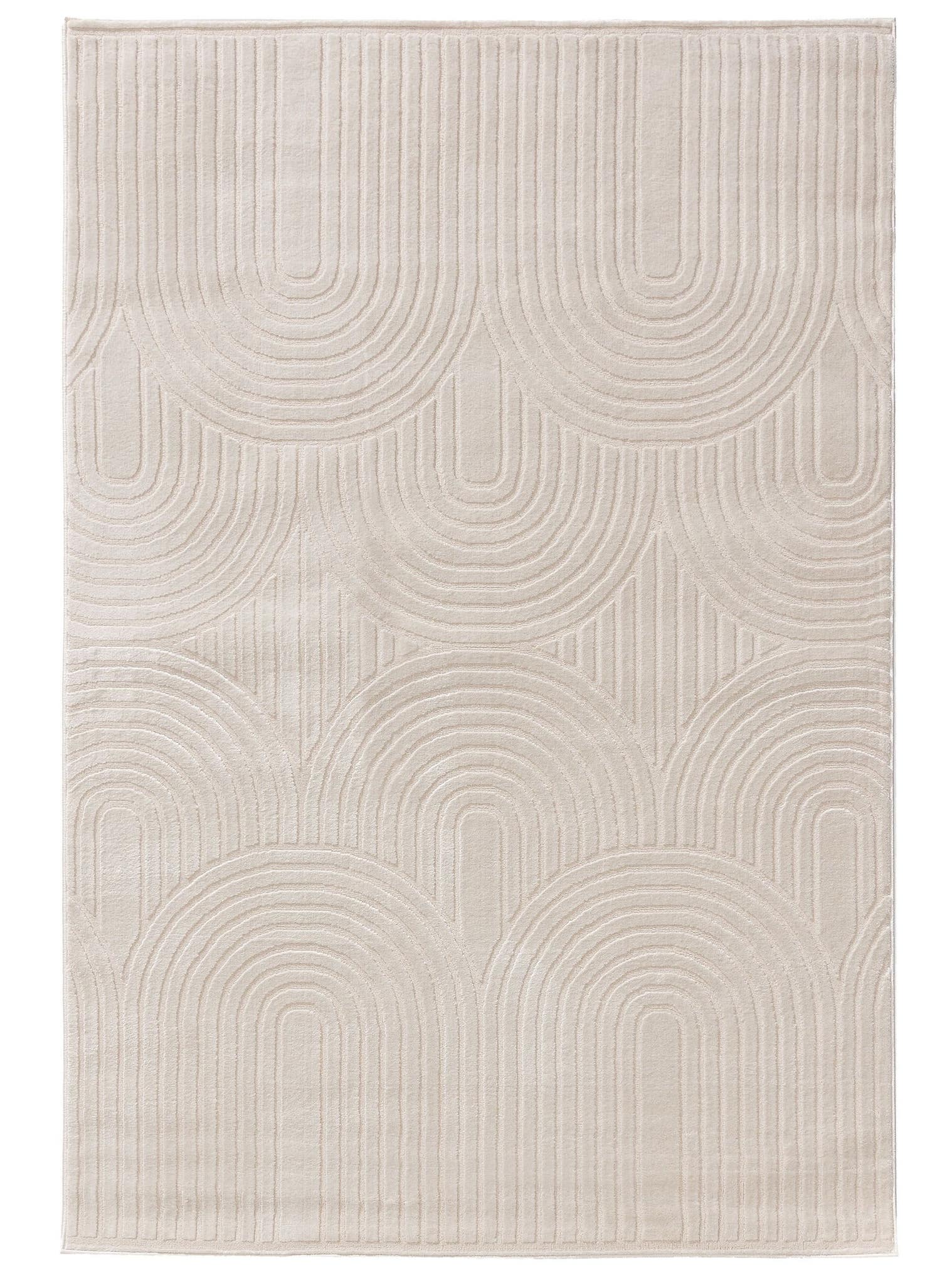 Tapijt van 60% Polyester, 40% Polypropyleen in Wit met een 6 - 10 mm hoge pool van benuta Basic