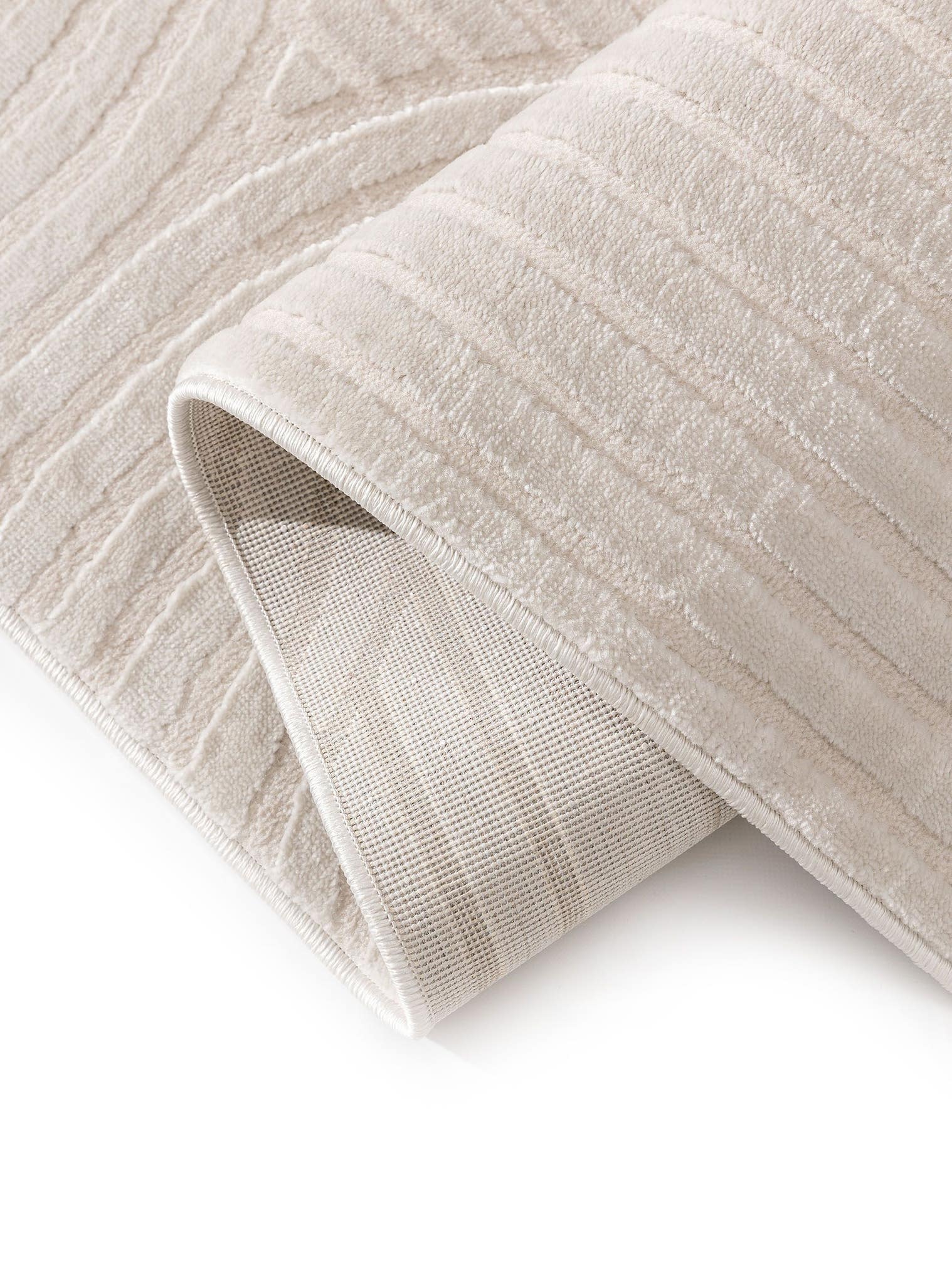 Tapijt van 60% Polyester, 40% Polypropyleen in Wit met een 6 - 10 mm hoge pool van benuta Basic