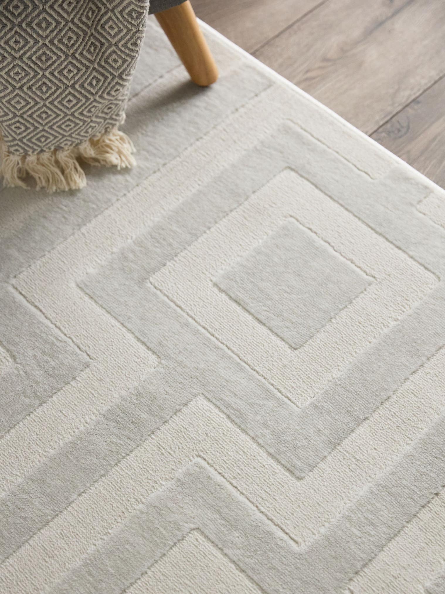 Tapis en 60% Polyester, 40% Polypropylène en Beige avec une pile de 6 - 10 mm de hauteur de benuta Basic