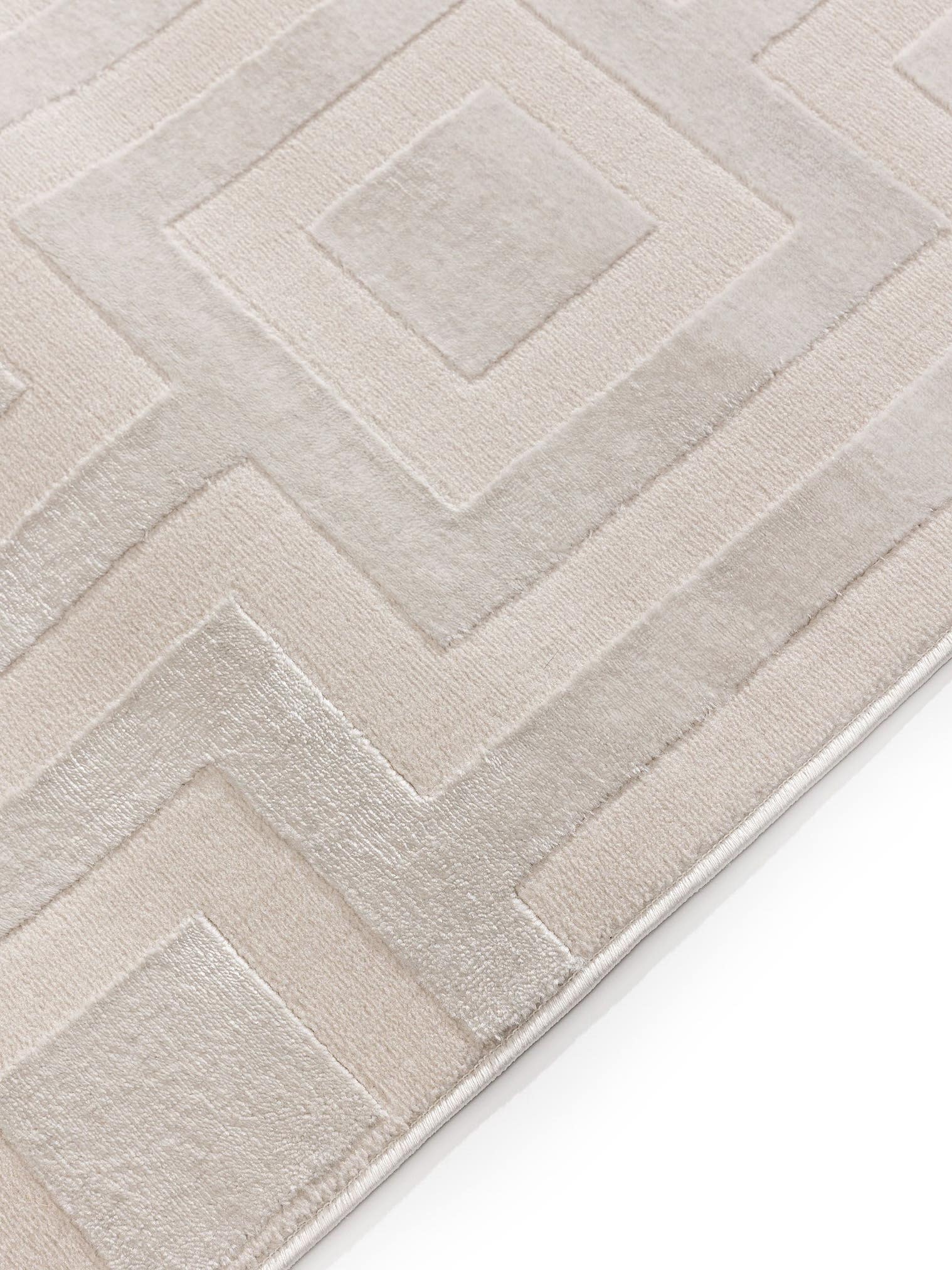 Tapis en 60% Polyester, 40% Polypropylène en Beige avec une pile de 6 - 10 mm de hauteur de benuta Basic