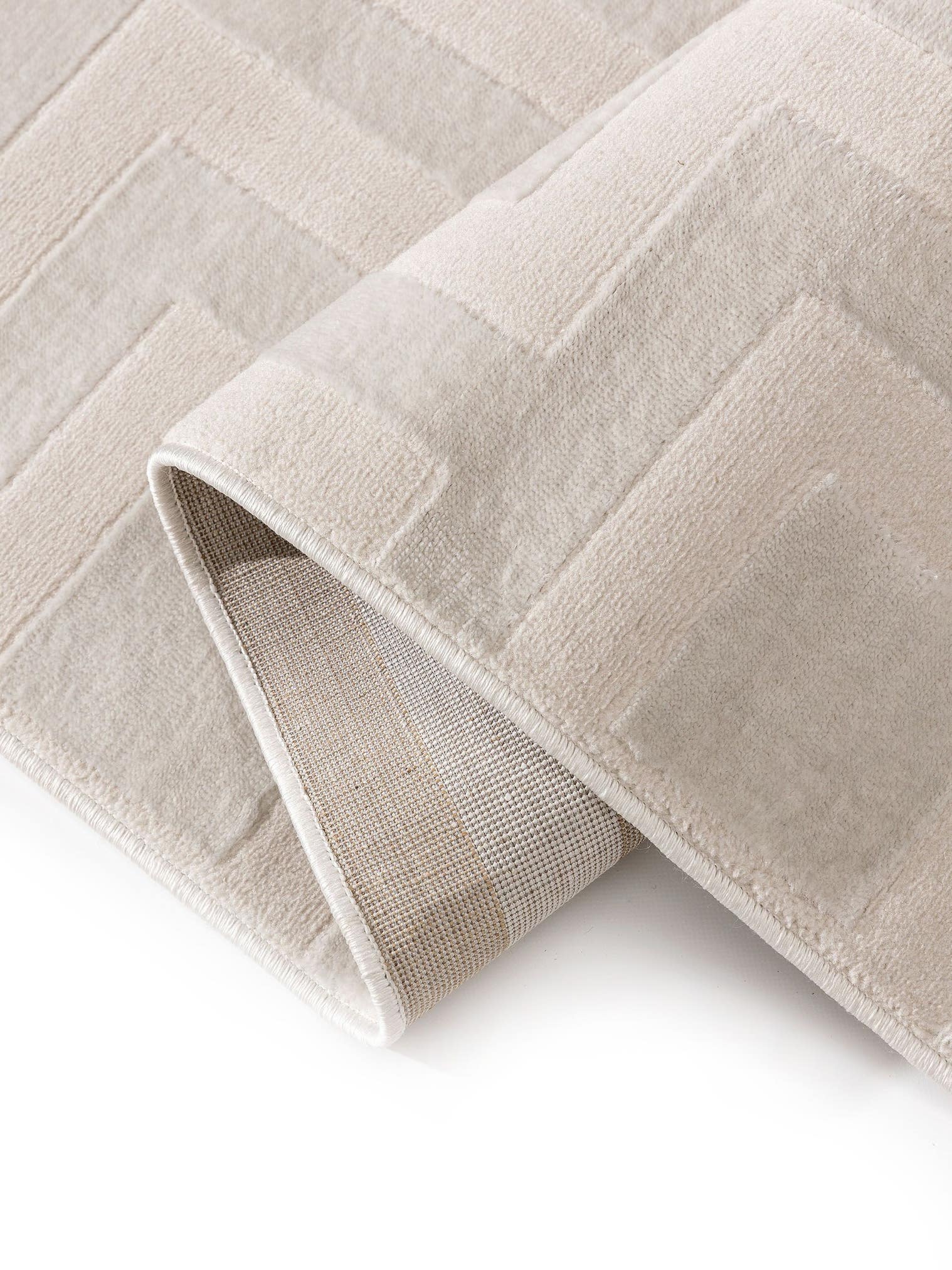 Tapis en 60% Polyester, 40% Polypropylène en Beige avec une pile de 6 - 10 mm de hauteur de benuta Basic