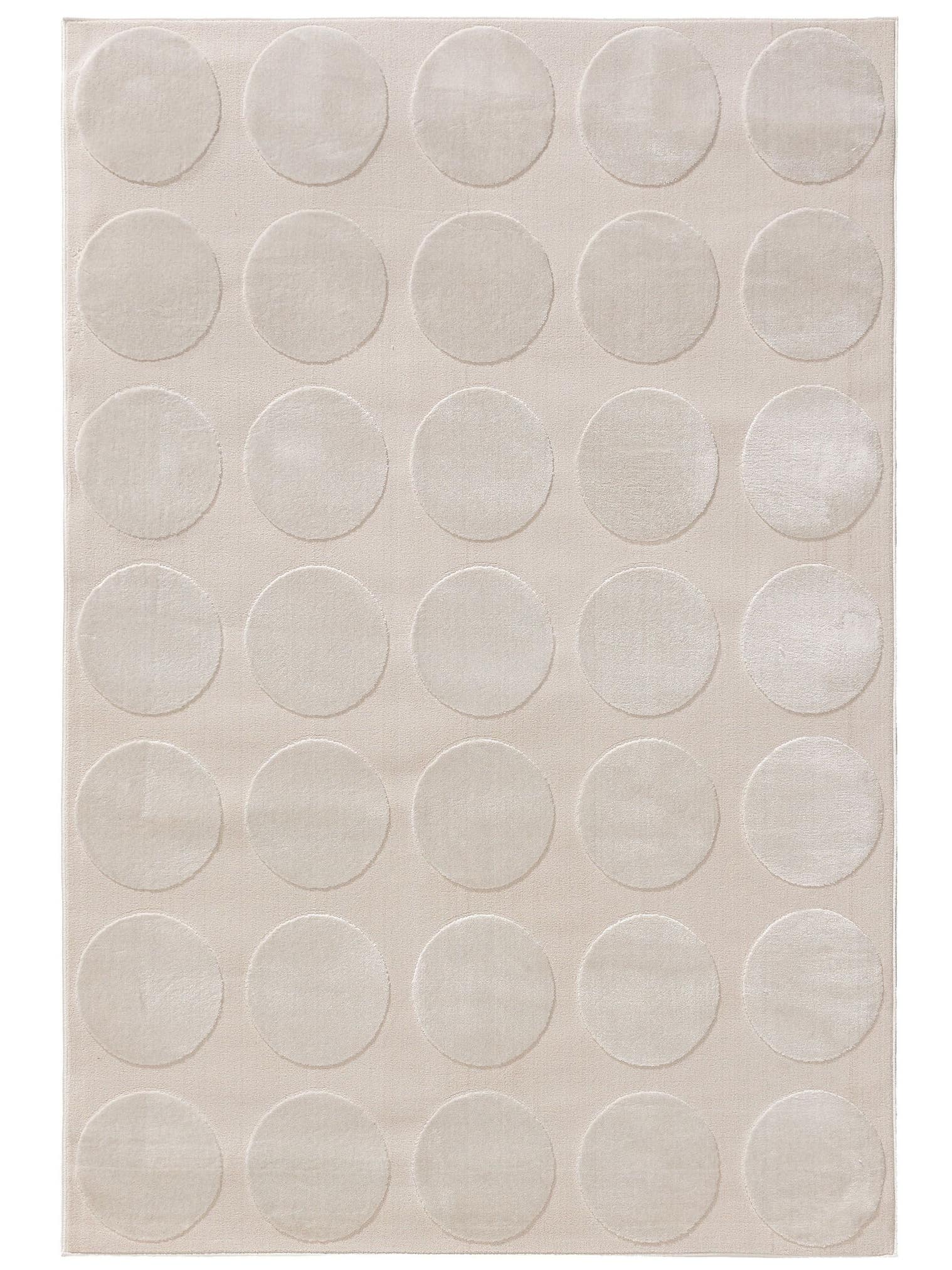 Teppich aus 60% Polyester, 40% Polypropylen in Weiß mit 6 bis 10 mm hohem Flor von benuta Basic