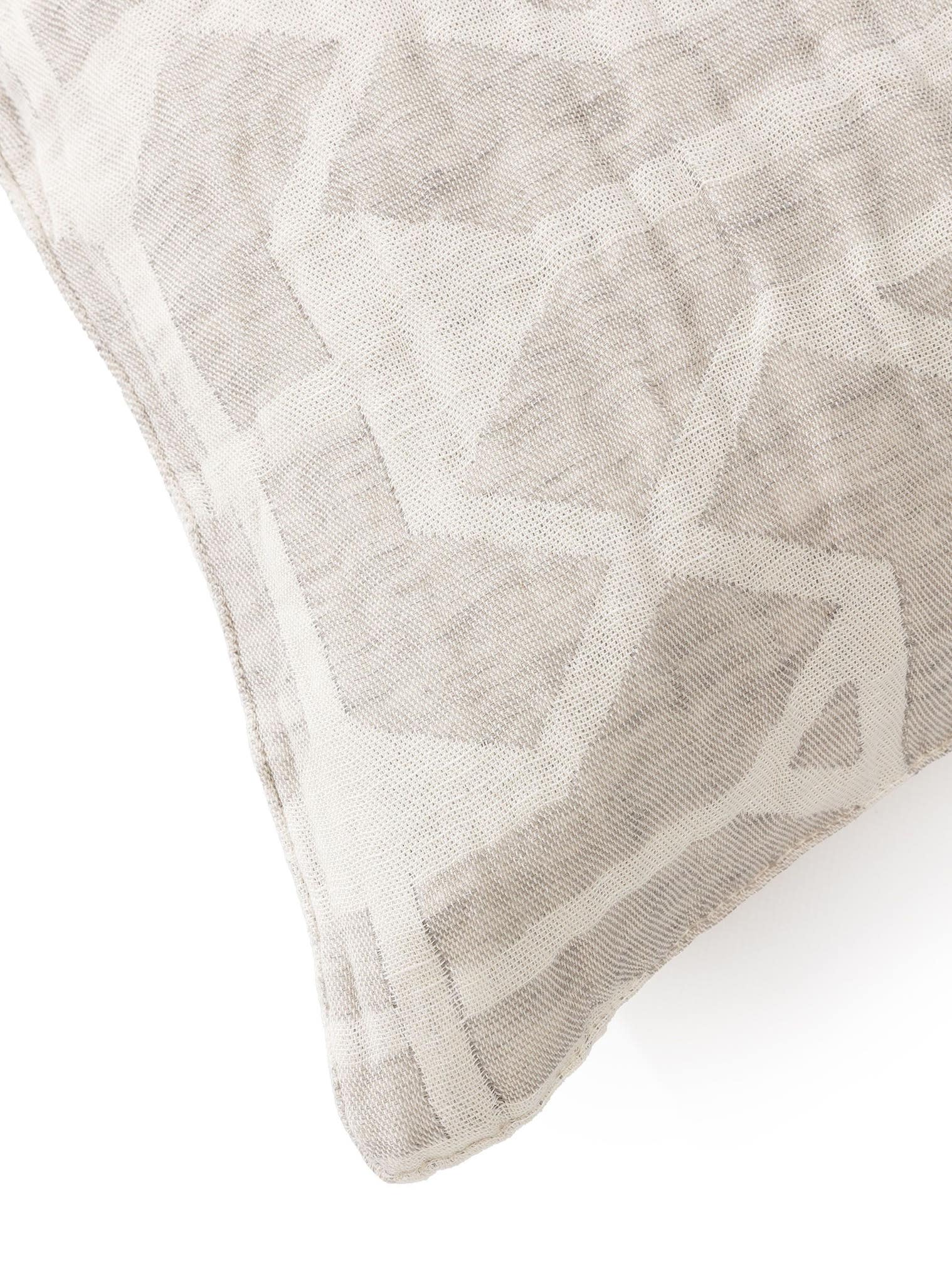 Kissenbezug aus Leinen-Mix Sabine Cream im Design Geometrisch aus 60% Baumwolle, 40% Leinen von benuta Pure