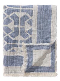 Decke aus Leinen-Mix Sabine Blau
