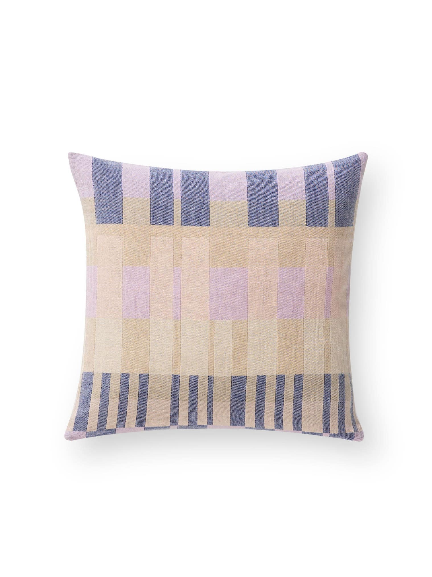 Housse de coussin Nico Multicouleur/Mauve en motif Géométrique en 100% Coton de benuta Pop