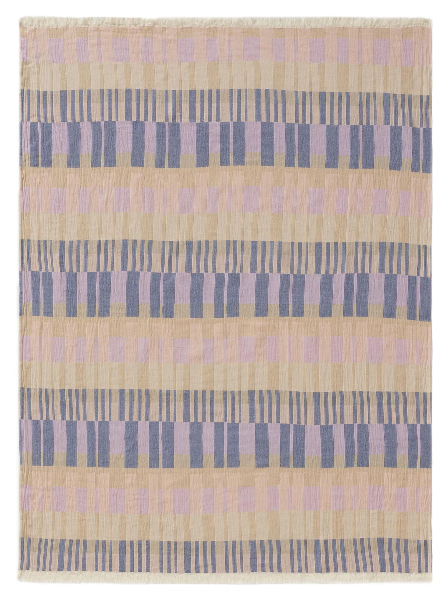 Plaid en coton Nico Multicouleur/Mauve en motif Géométrique en 100% Coton de benuta Pop
