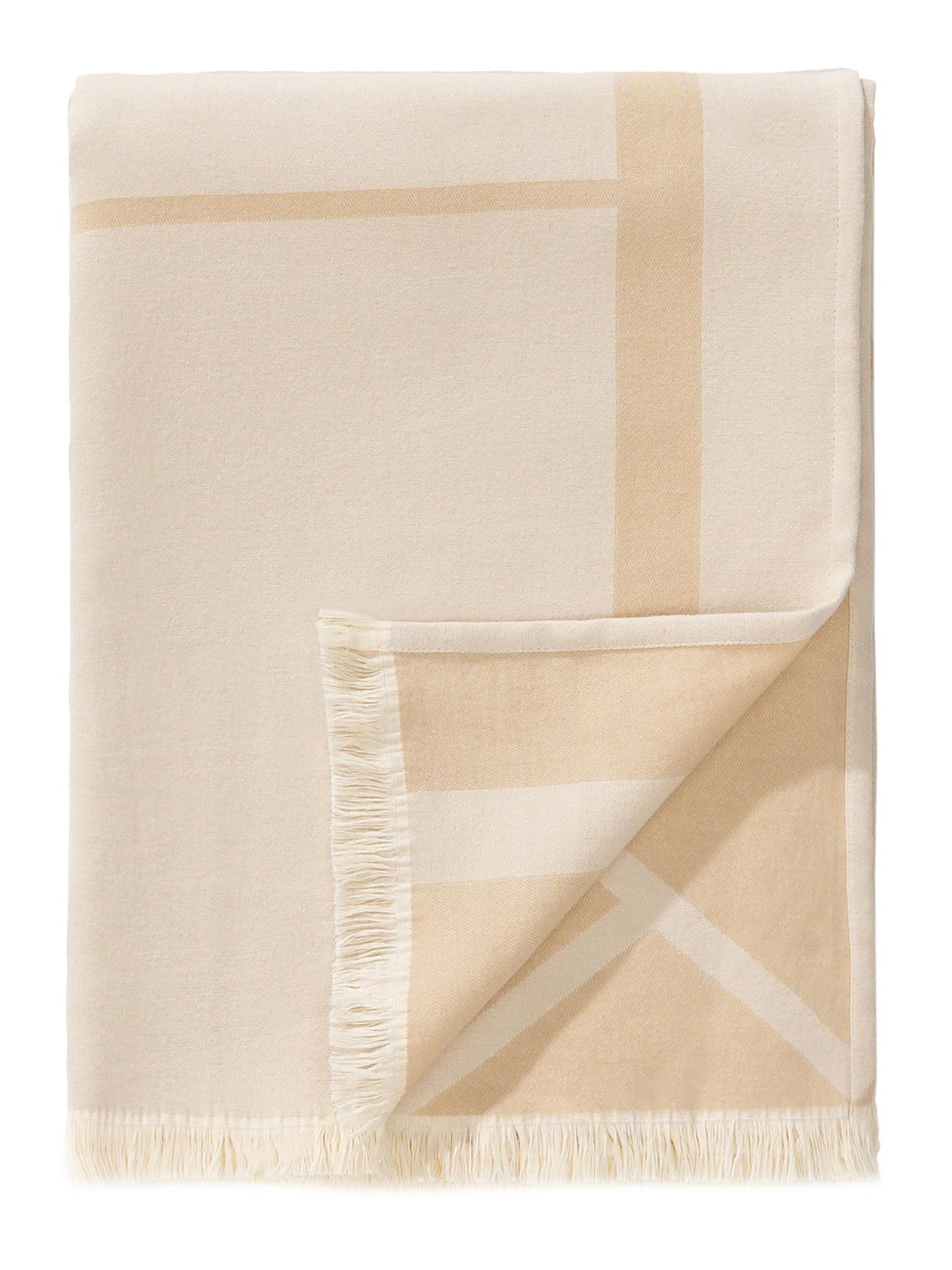 Bomullsteppe Luan Krem/Beige i Geometrisk-design laget av 100 % bomull fra benuta Pop