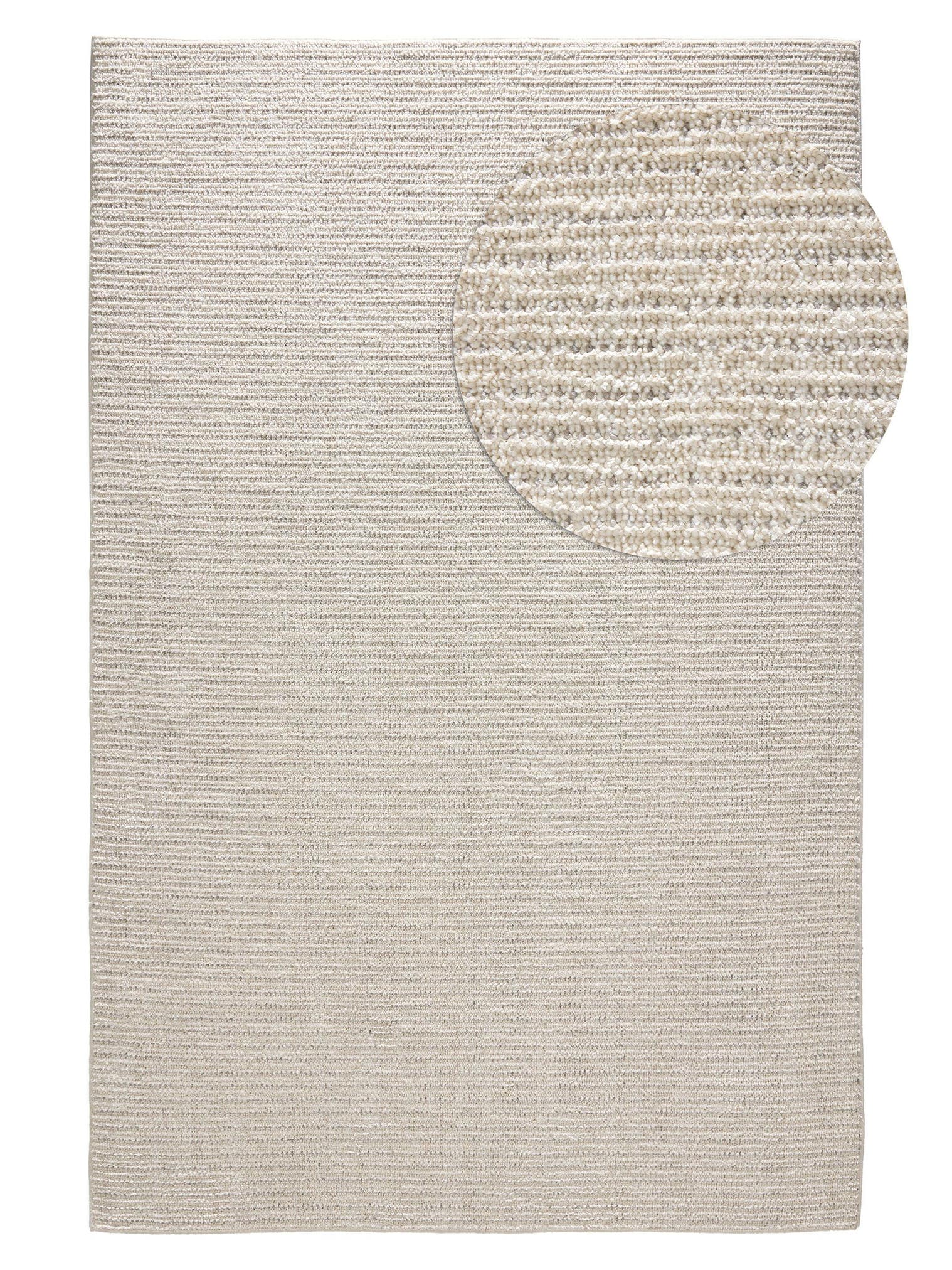 Matta av 100% Polyester i Vit med 11 - 20 mm hög lugg från benuta Nest