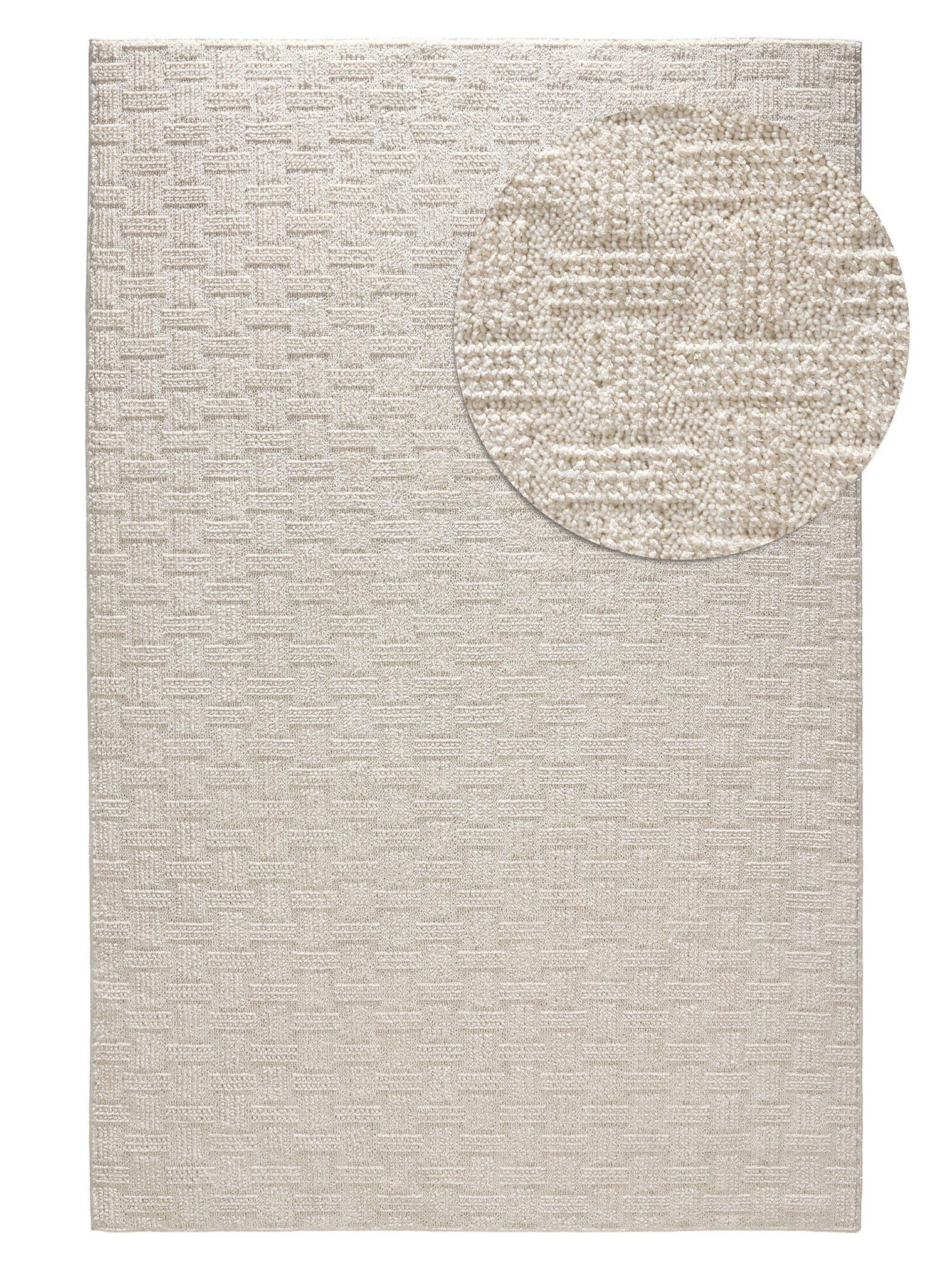 Tappeto di 100% Poliestere in Bianco con pelo alto 11 - 20 mm da benuta Nest