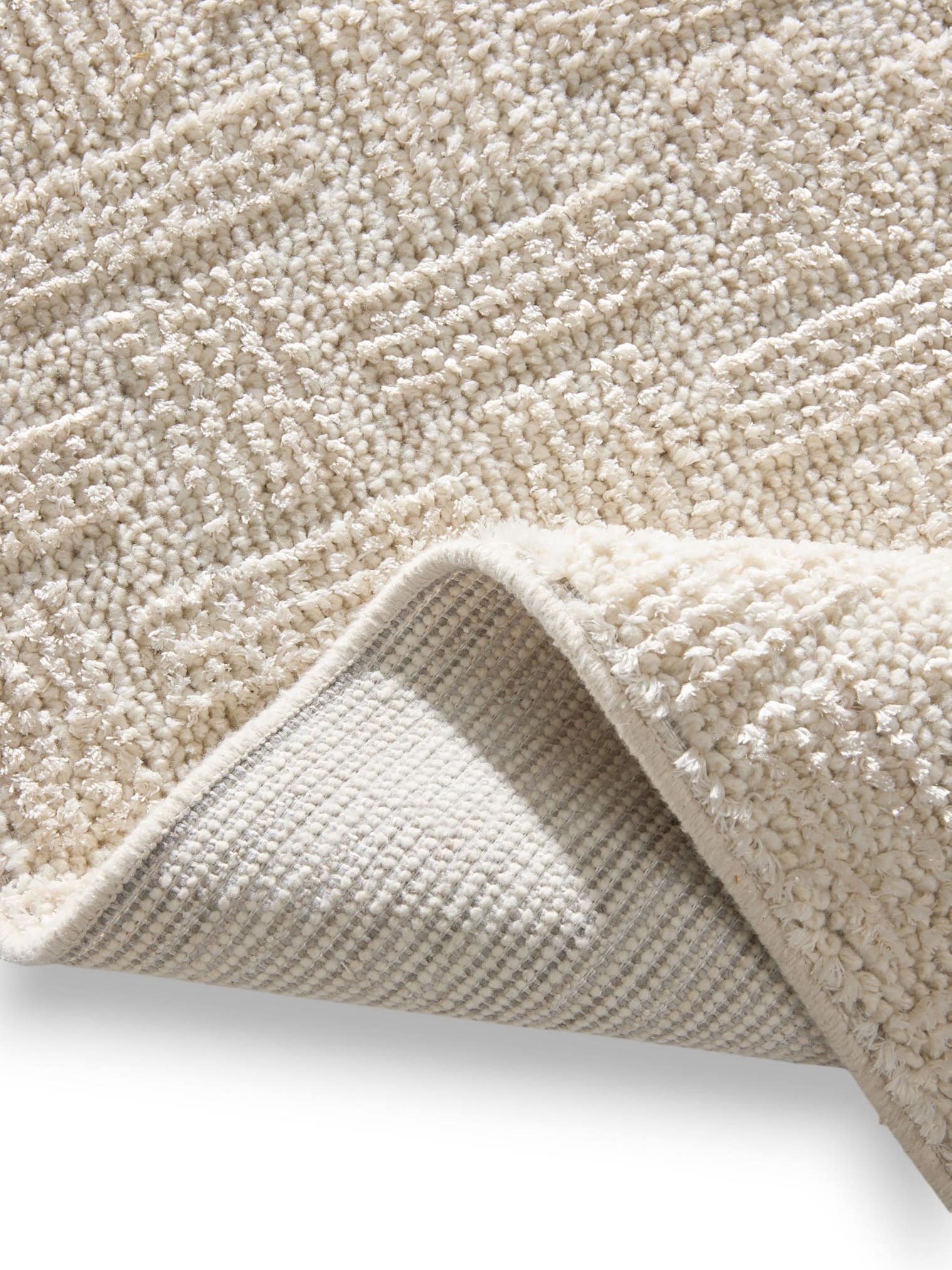 Tappeto di 100% Poliestere in Bianco con pelo alto 11 - 20 mm da benuta Nest