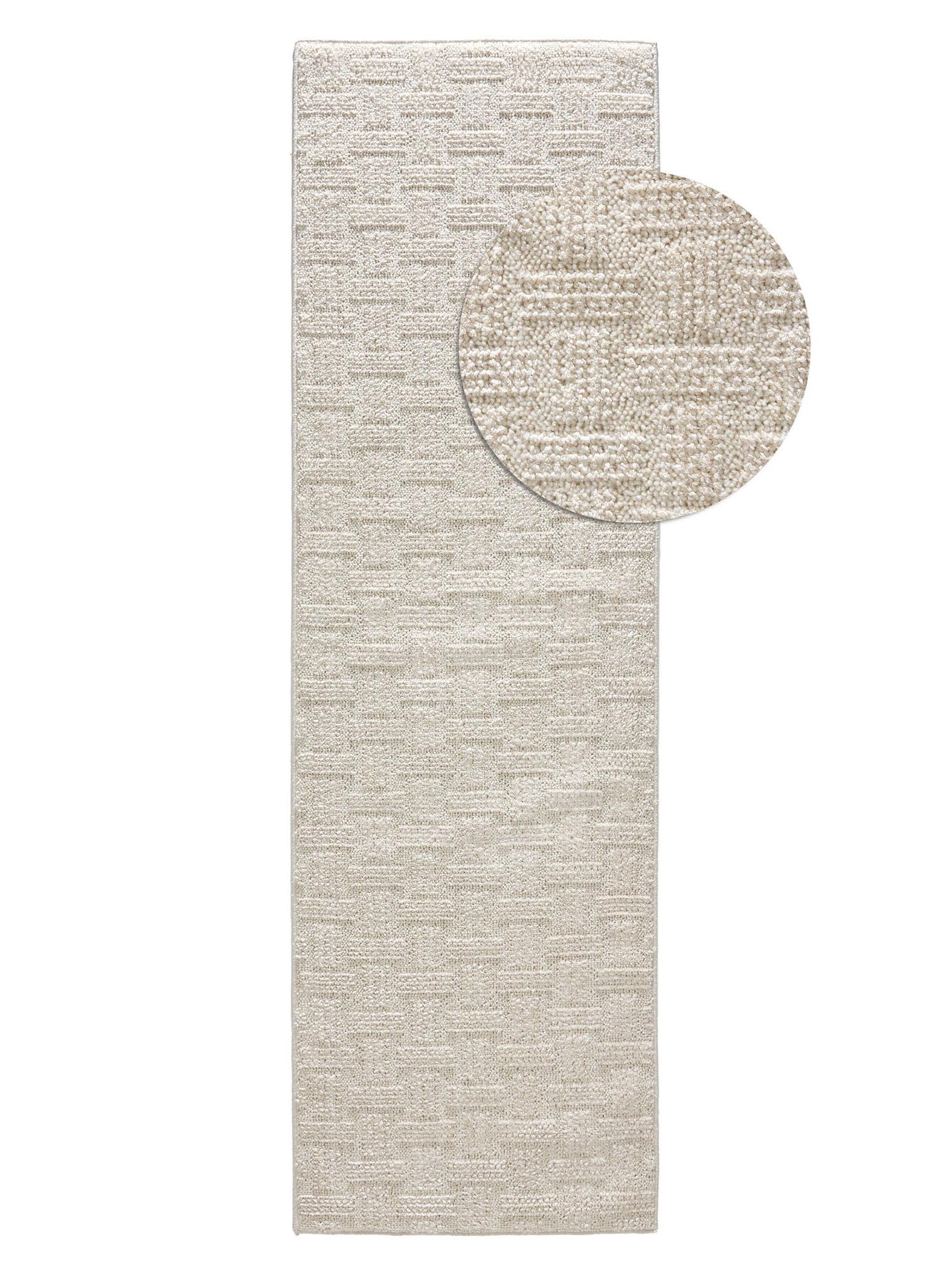 Rug made of 100% Polyester in White with a 11 - 20 mm high pile by benuta Nest