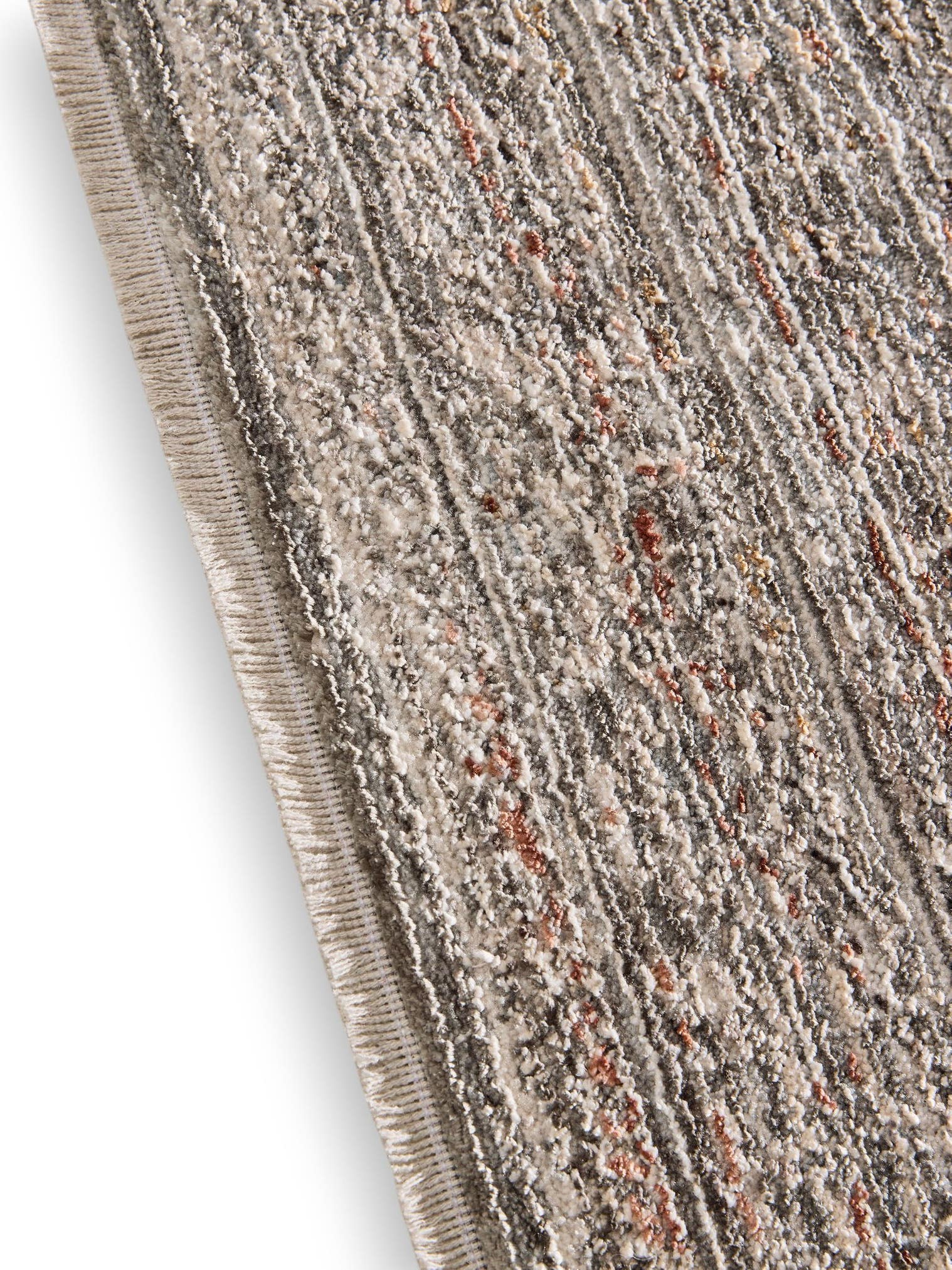 Teppich aus 100% Polyester in Grau mit bis 5 mm hohem Flor von benuta Nest