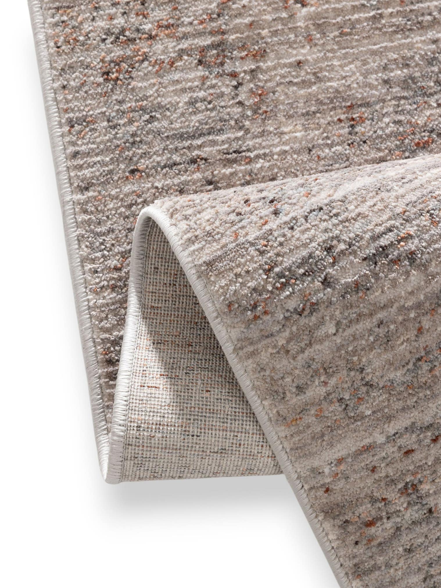 Tapijt van 100% Polyester in Grijs met een 1- 5 mm hoge pool van benuta Nest