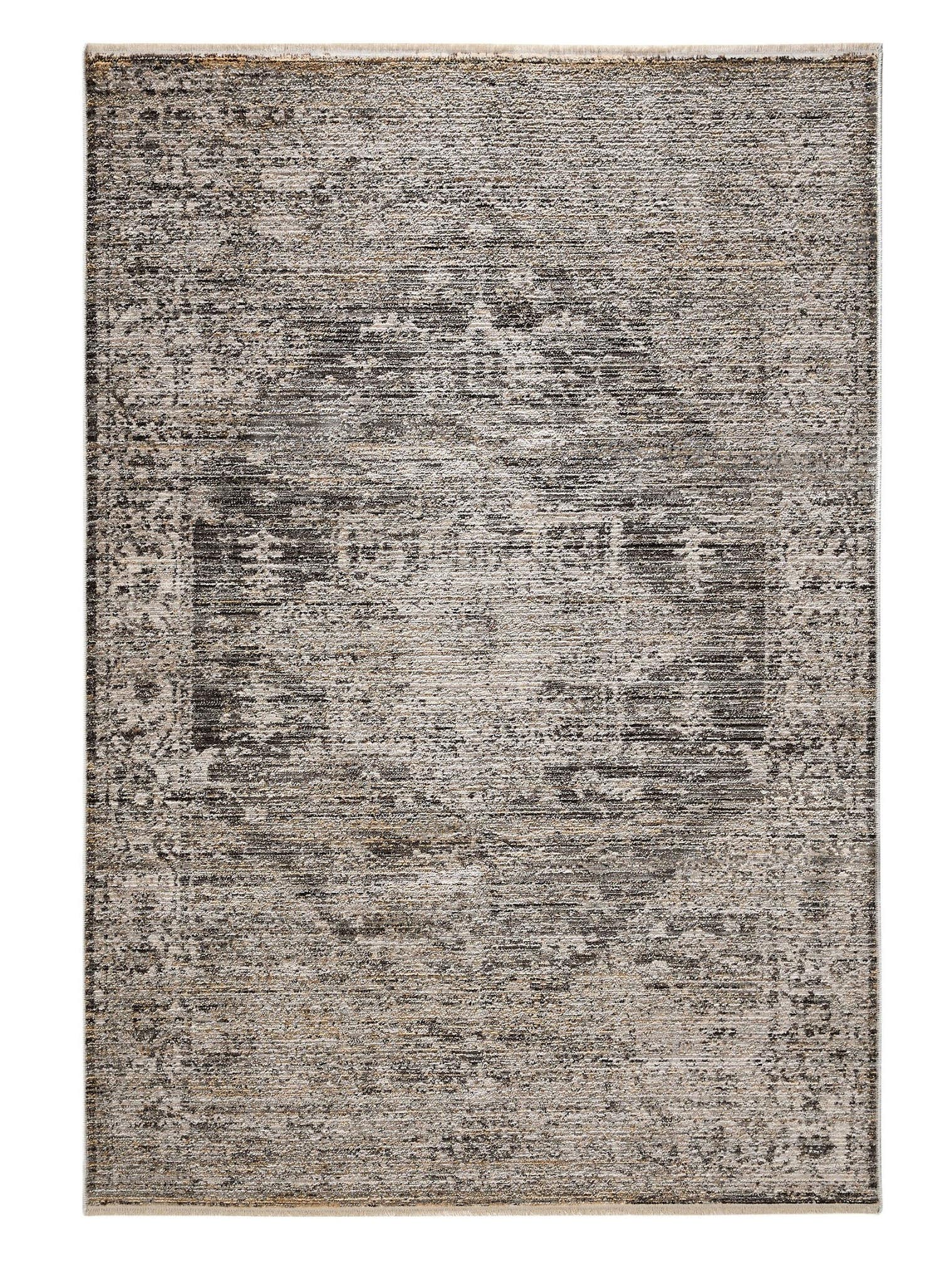 Tapis en 100% Polyester en Gris avec une pile de 1- 5 mm de hauteur de benuta Nest