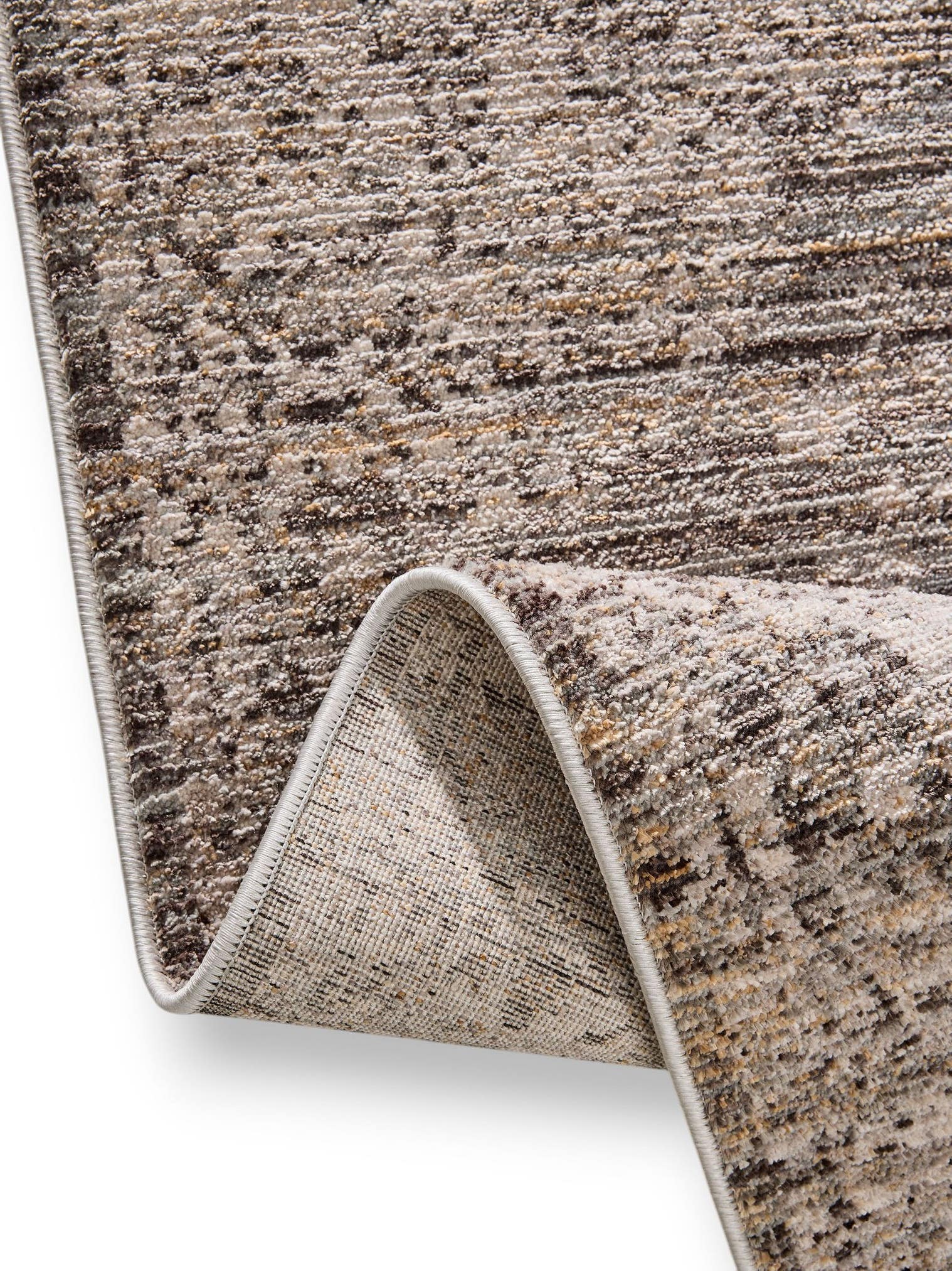 Tapis en 100% Polyester en Gris avec une pile de 1- 5 mm de hauteur de benuta Nest