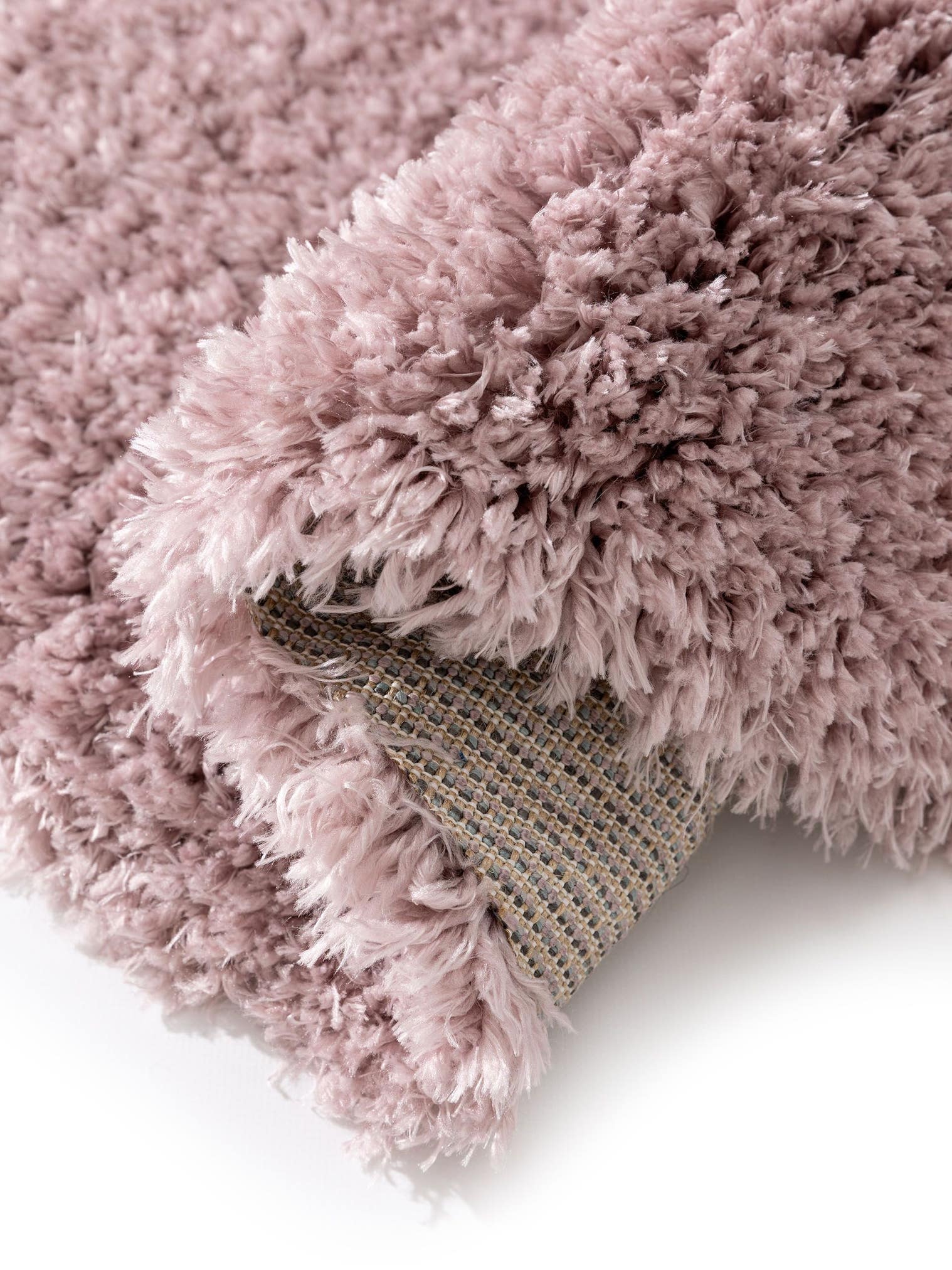 Matta av 100% Polyester i Rosa med 41 - 50 mm hög lugg från benuta Pop