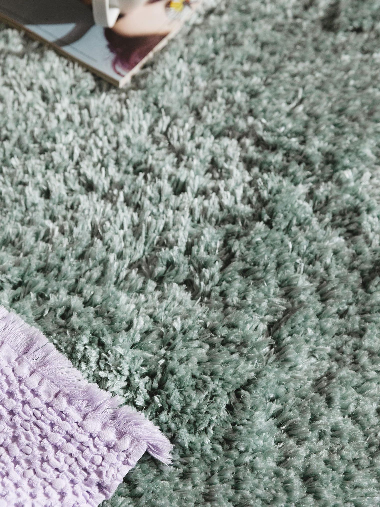 Teppich aus 100% Polyester in Türkis mit 41 bis 50 mm hohem Flor von benuta Pop