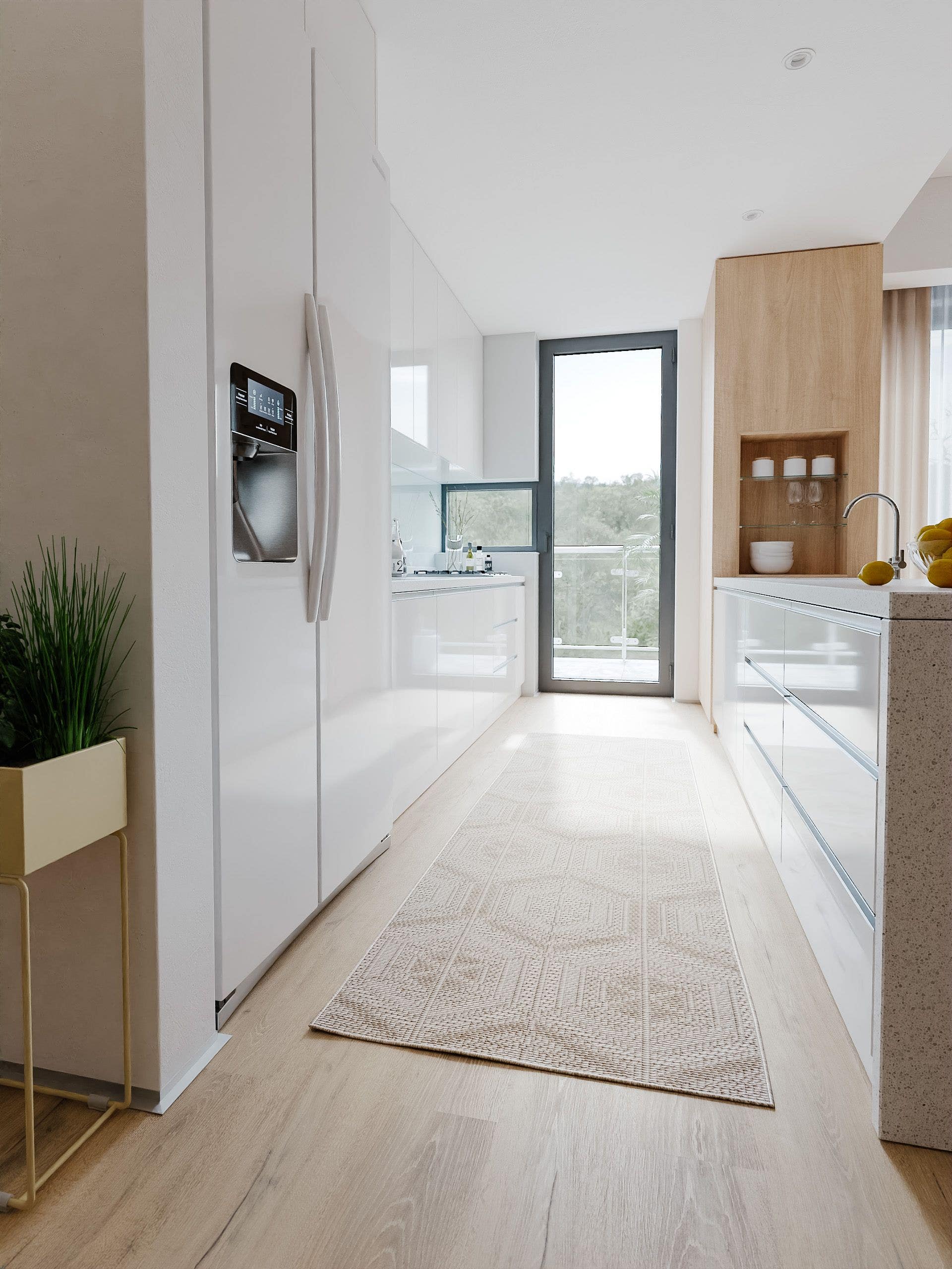 Rug made of 100% Polypropylene in White with a 1- 5 mm high pile by benuta Nest
