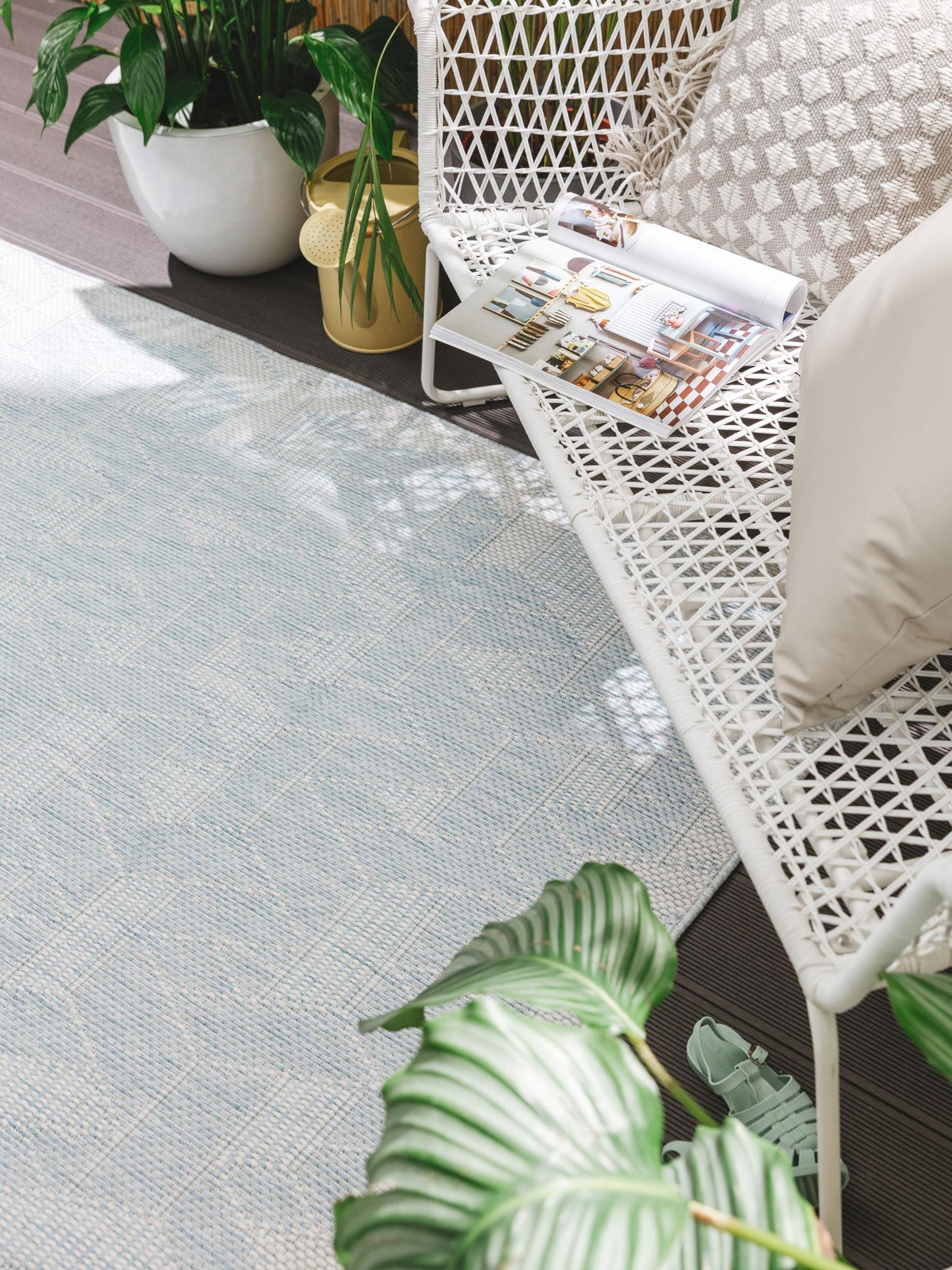 Teppich aus 100% Polypropylen in Blau mit bis 5 mm hohem Flor von benuta Nest
